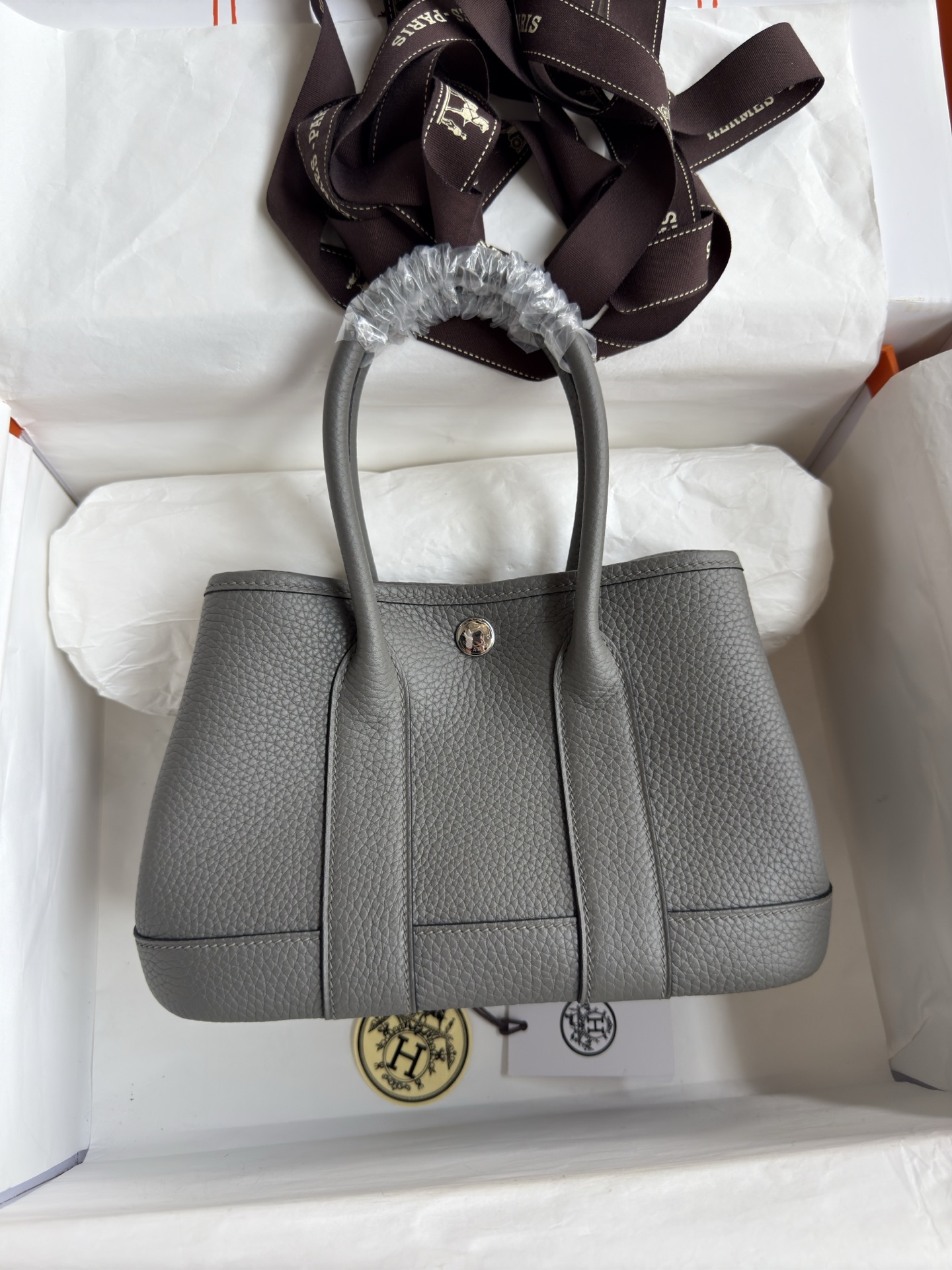 Hermès Neo Garden 23cm Mini Bag in Raincloud Gray TC Leather