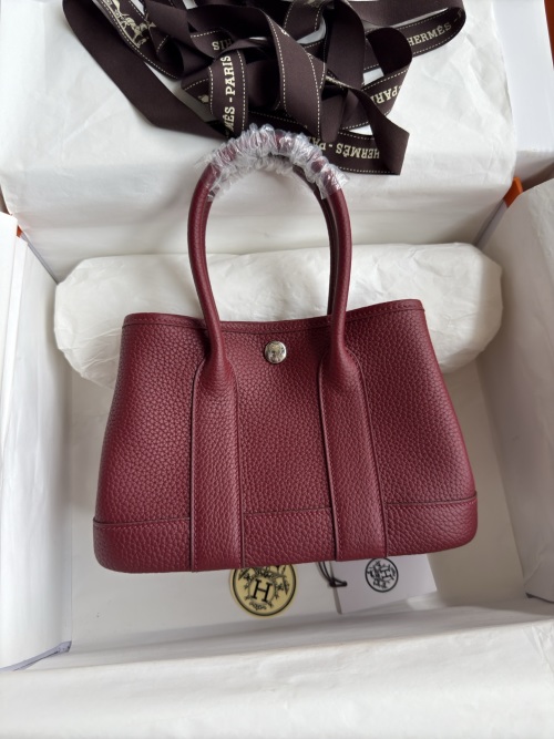 Hermes Garden Party 23cm Mini Bag Neo in Wine Red TC Leather 1 Hermes Garden Party 23cm Mini Bag Neo in Wine Red TC Leather