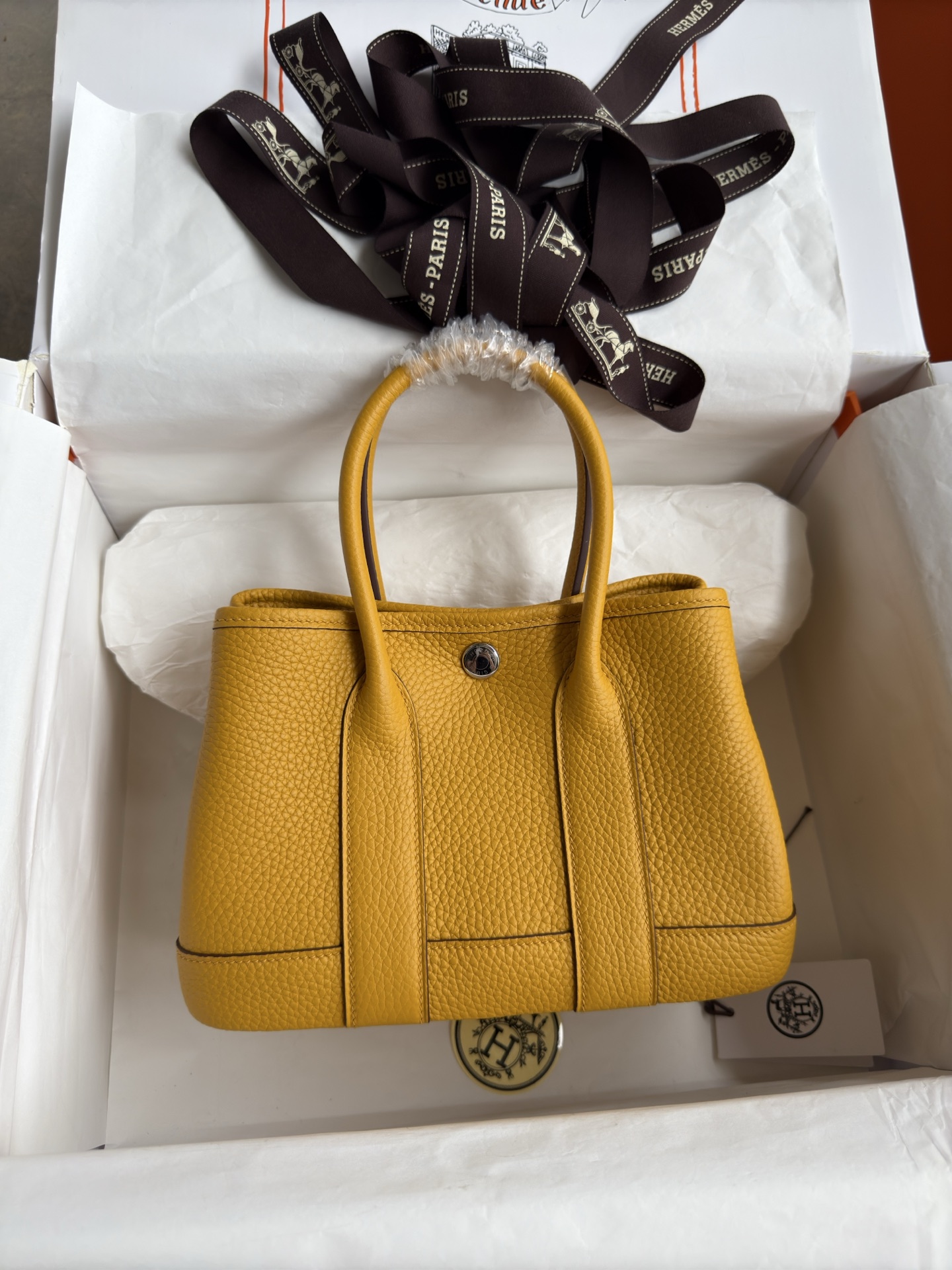 Hermès Neo Garden Mini: Elegante Bolso de Cuero TC Ámbar, Edición Limitada