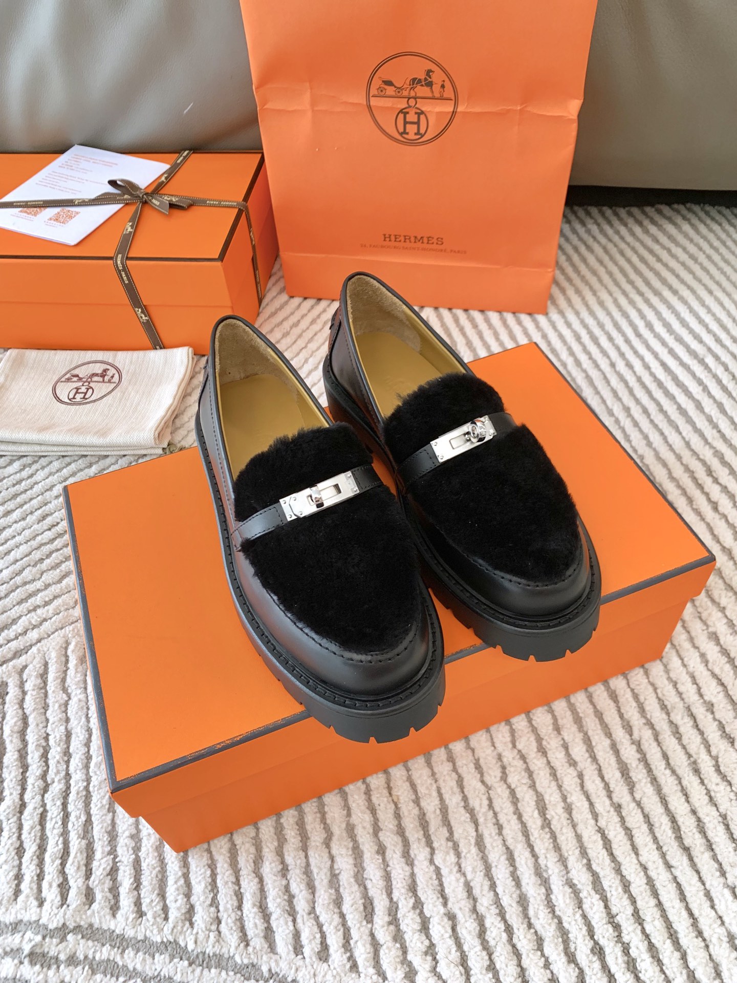 Hermes Kelly Shoes Loafers Goat Skin Sheepskin Fall/Winter Collection