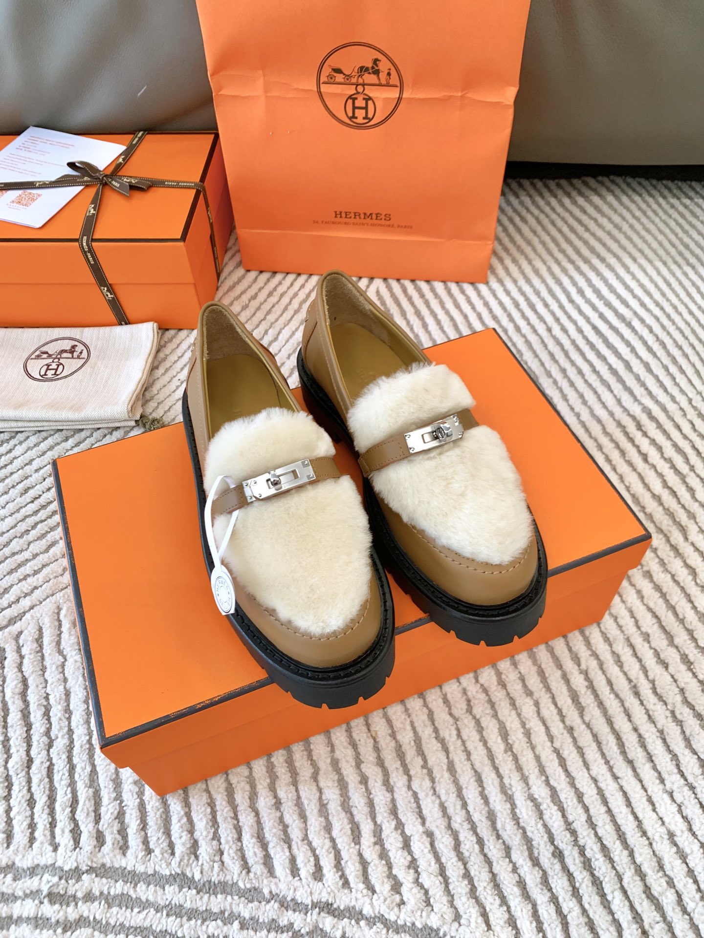 Hermes Kelly Shoes Loafers Goat Skin Sheepskin Fall/Winter Collection