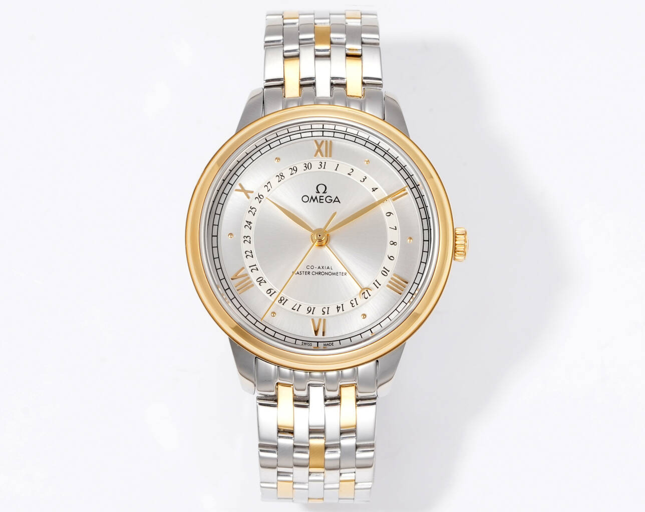 Omega De Ville Prestige 434.20.41.22.10.001 cassa e bracciale in acciaio inossidabile e oro rosa, quadrante verde 41 mm Automatico da uomo