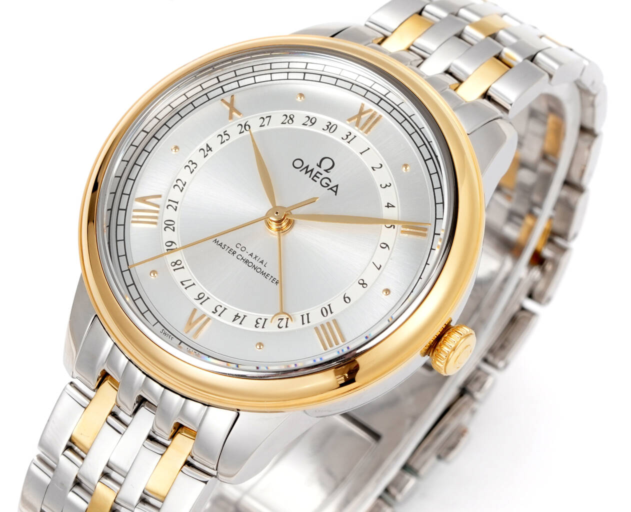 Omega De Ville Prestige 434.20.41.22.10.001 cassa e bracciale in acciaio inossidabile e oro rosa, quadrante verde 41 mm Automatico da uomo