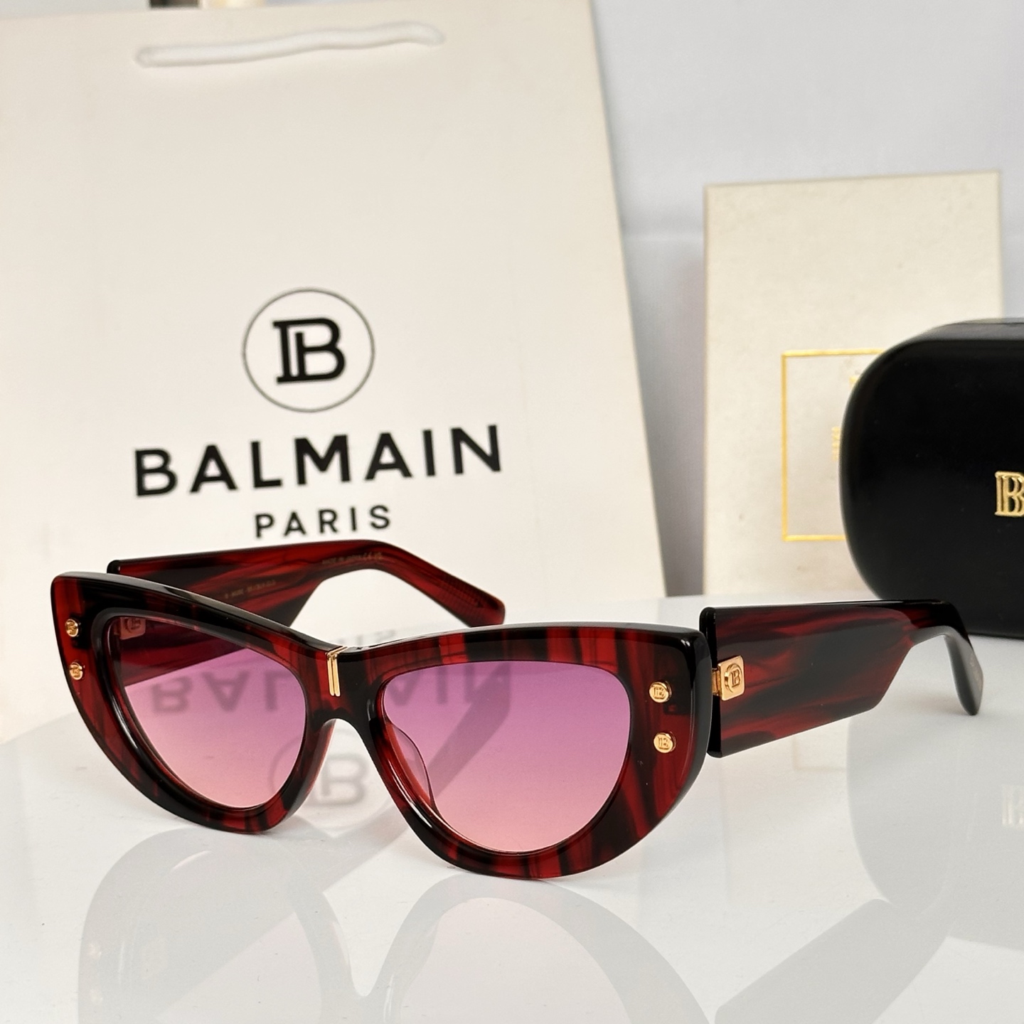 ‼️BALMAIN 巴尔曼🍁🍁🍁MODEL：B-MUSE--55//BLK- GLD🍁🍁🍁SIZE：55