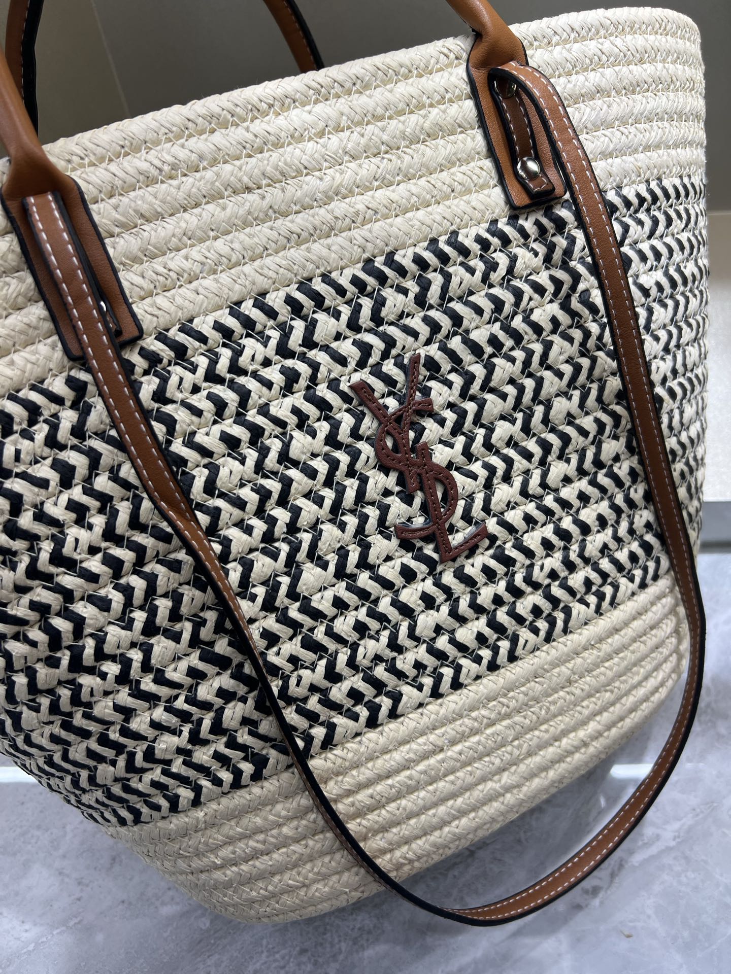 YSL 夏季新款 編織大容量手提包