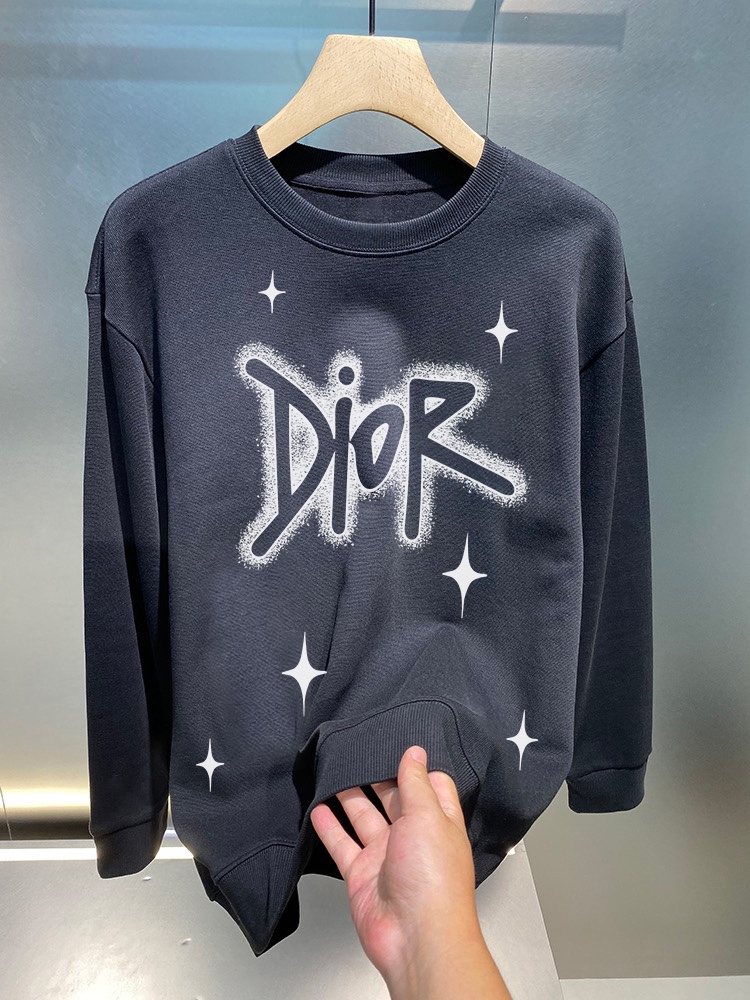 Shop the Best High Quality
 Dior Clothing Sweatshirts From China
 Black White Men Cotton Fall/Winter Collection Fashion Long Sleeve