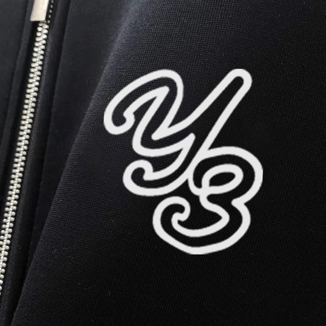 Y3官网同步发行胸前印花品牌logo功能性机能运动男女同款新款运动技能连帽卫衣400克洗水纯棉图案非常吸