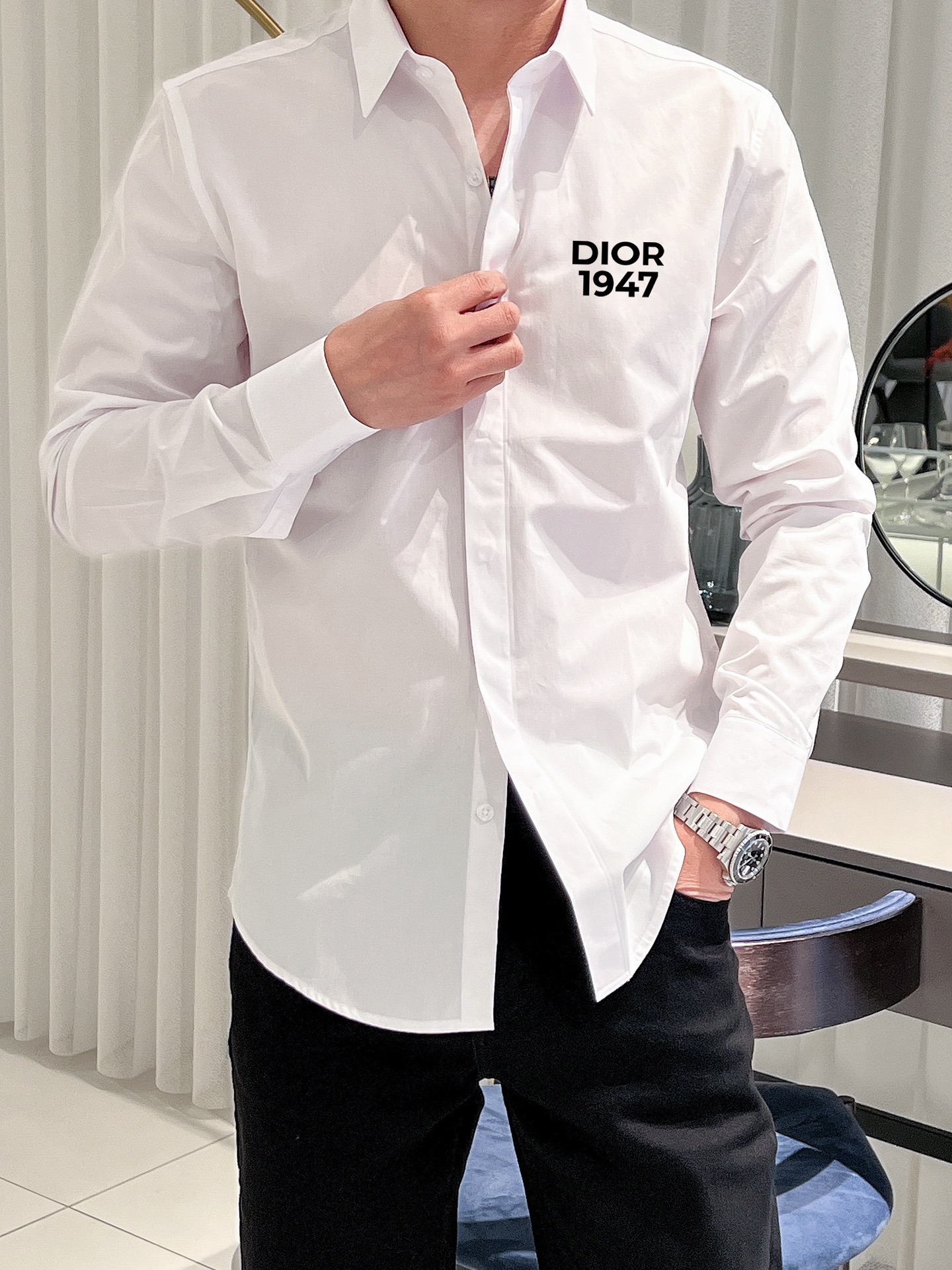 Dior专柜最新春款男士必备款衬衫100%天然棉舒服透气原单狠货原版面料柔软舒适上身高端又奢华足够场面的