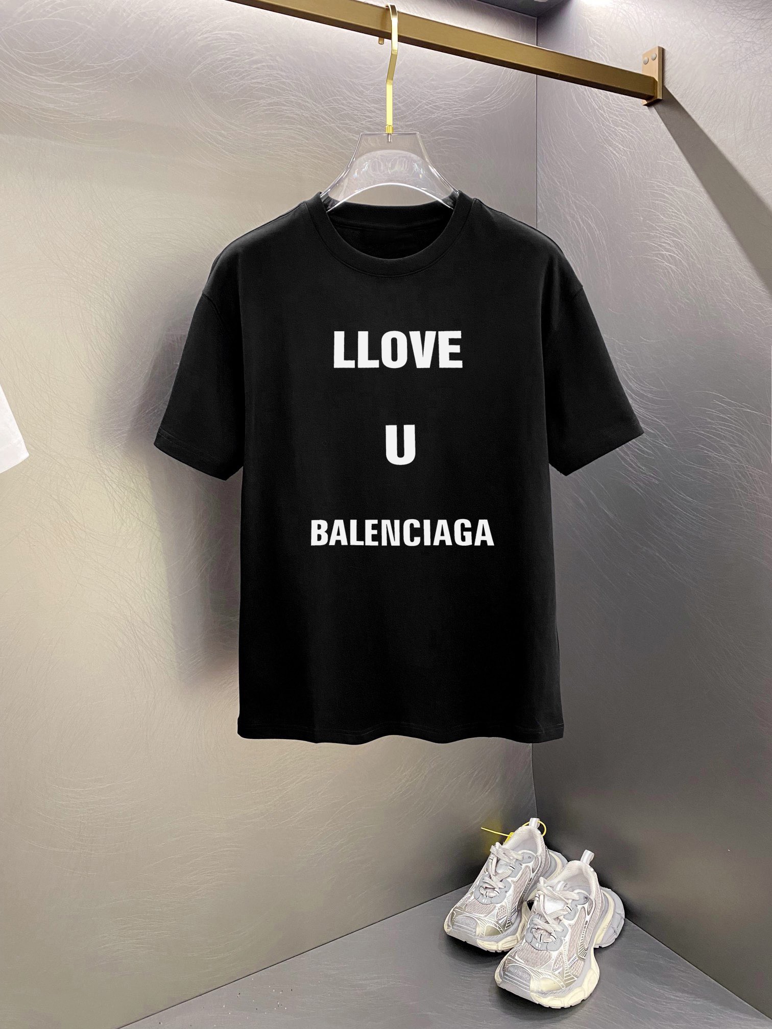 Balenciaga Clothing T-Shirt Black White Printing Cotton Short Sleeve