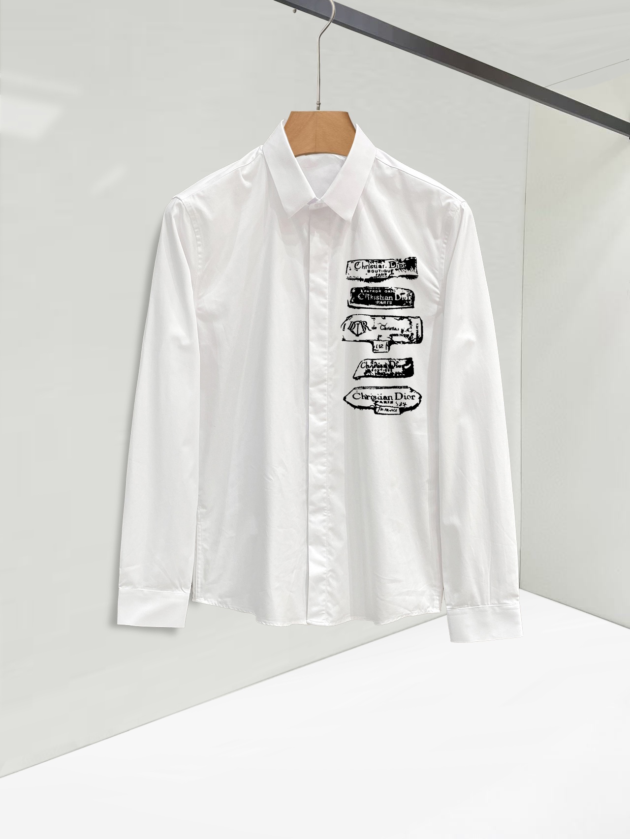 Luxurious Men’s Cotton Shirt by cj Dior in Black and White, Sizes 38-43 - 图片 1