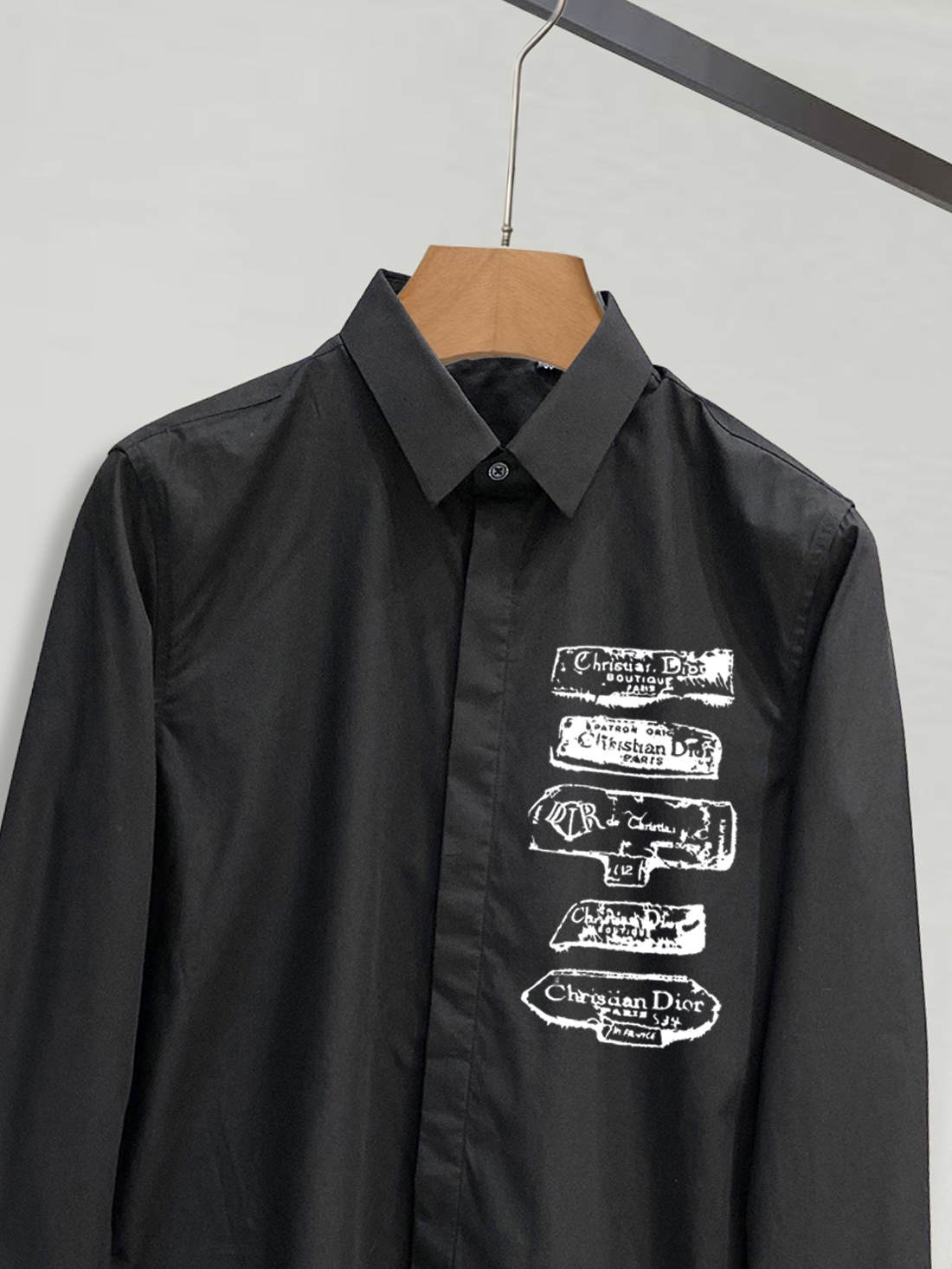 Luxurious Men’s Cotton Shirt by cj Dior in Sizes 38-43, Black and White. - 图片 3