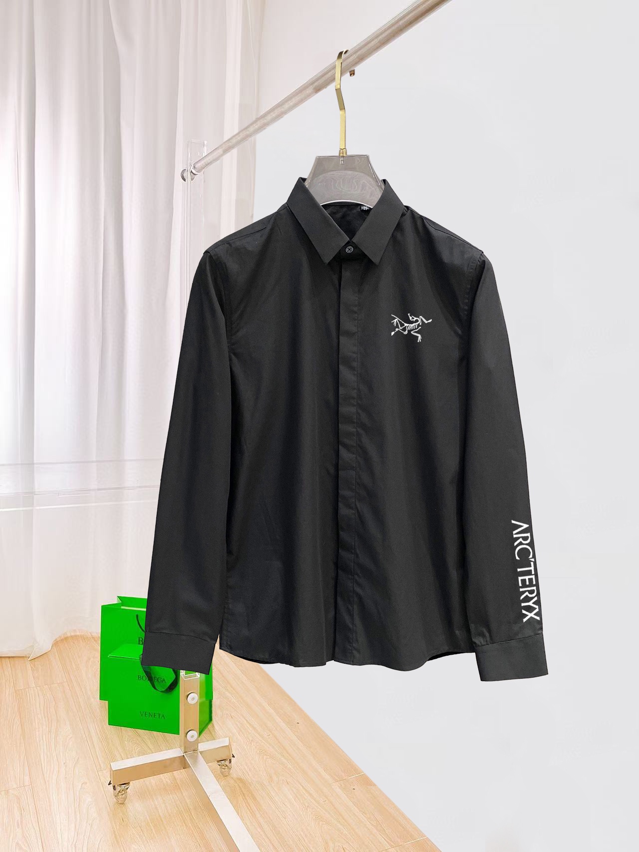 Men’s 100% Cotton Shirt: Luxurious, Comfortable, Black and White, Sizes 38-43 - 图片 1