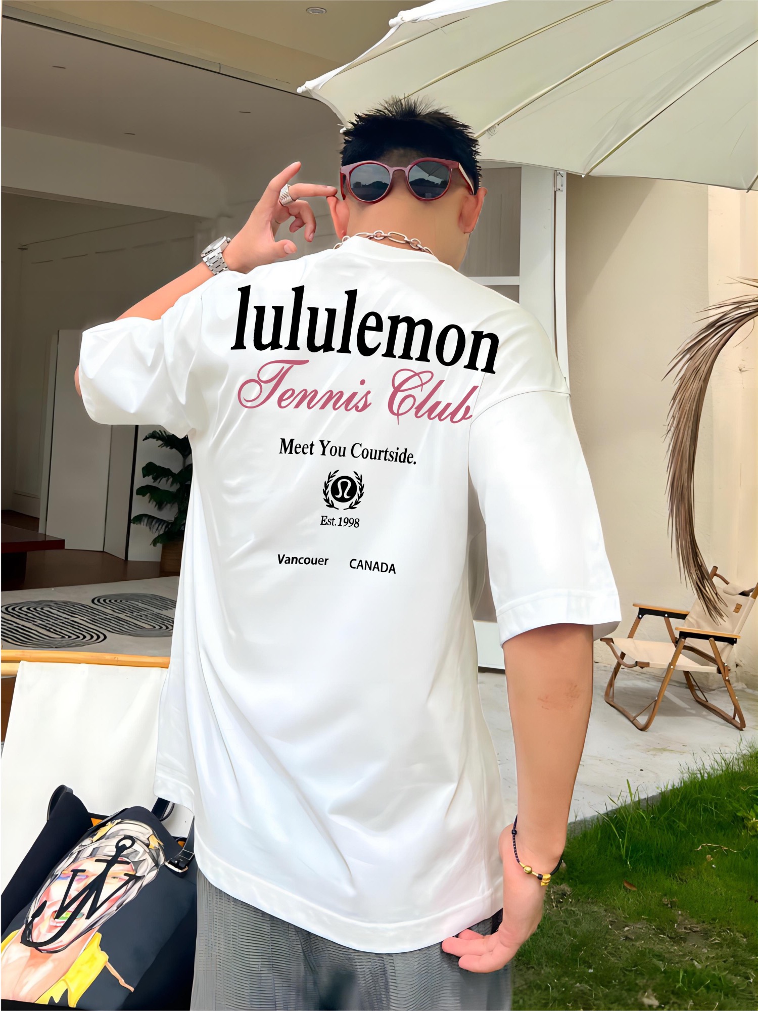 “230g Cotton Fabric Shirt in Black and White, Sizes M-3XL with Brass Details” - 图片 6