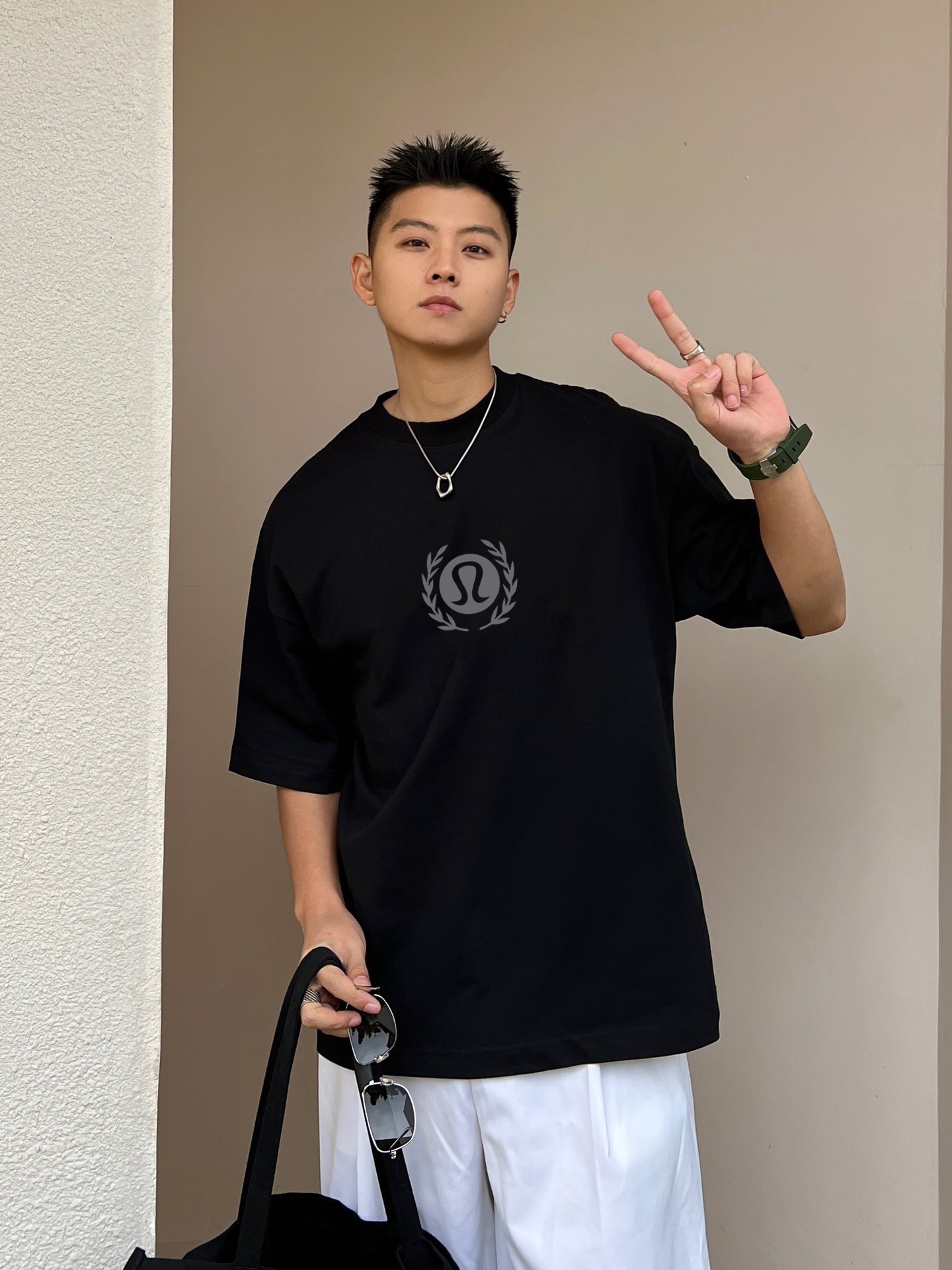 Men’s Cotton Double Fabric Long Sleeve Shirt in Black and White, Sizes M-3XL. - 图片 6