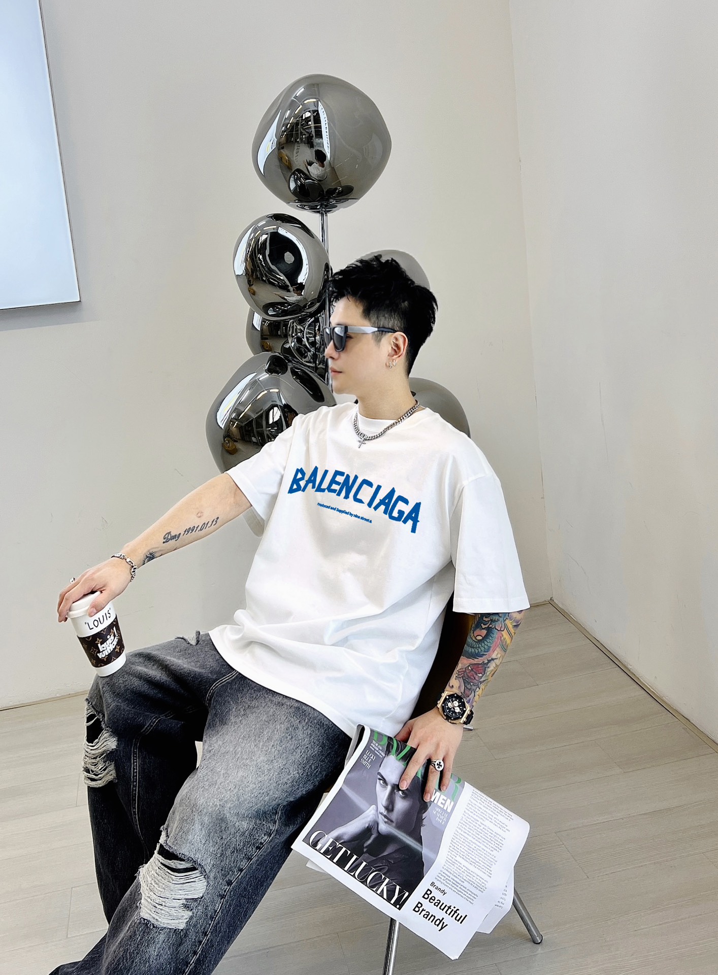 Cotton Fabric for Men’s Black and White Long Sleeve Shirts, Various Sizes Available - 图片 7