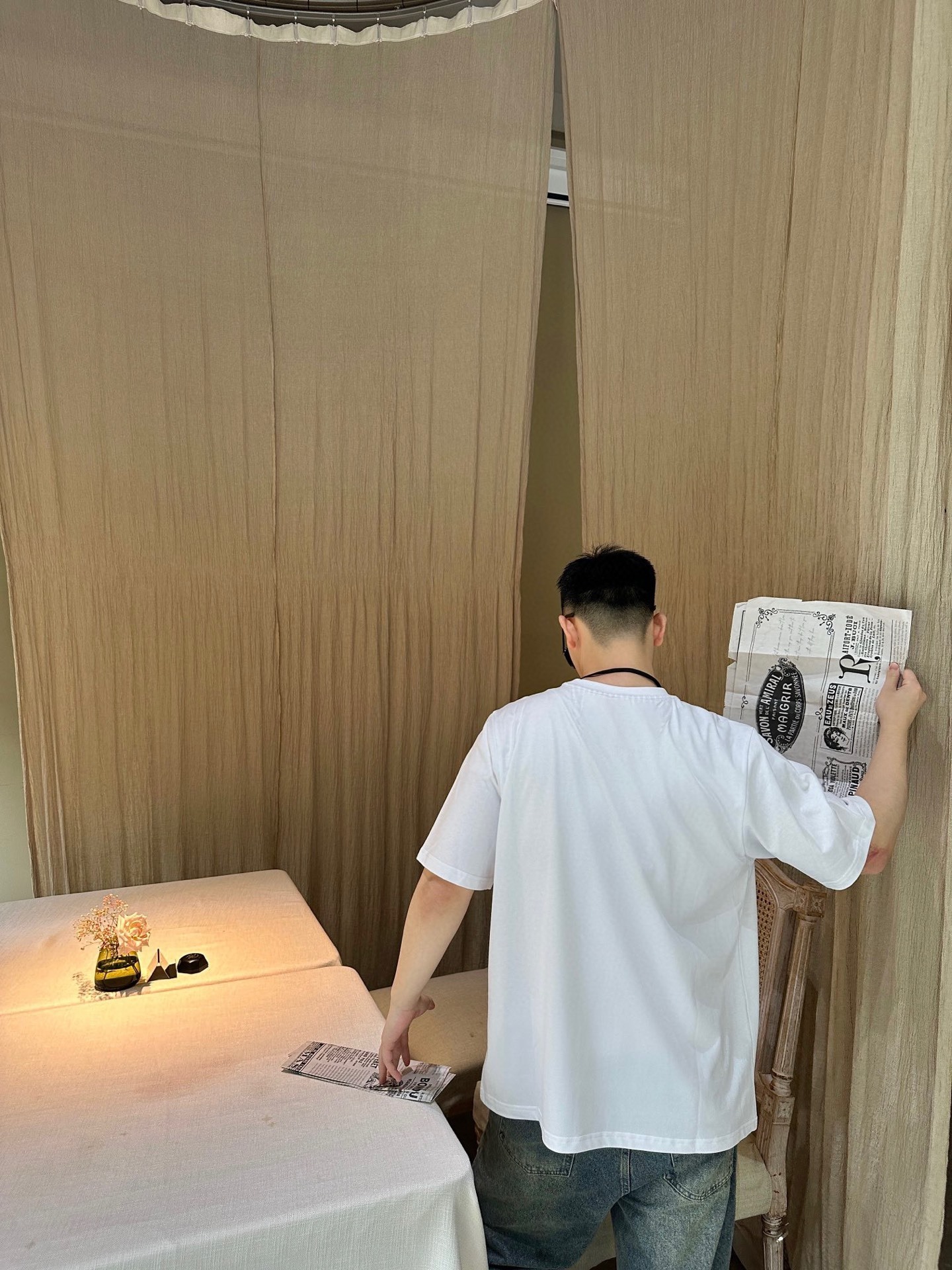         马吉拉 新款字母印花双层重工短袖T桖 字母图案不管是T