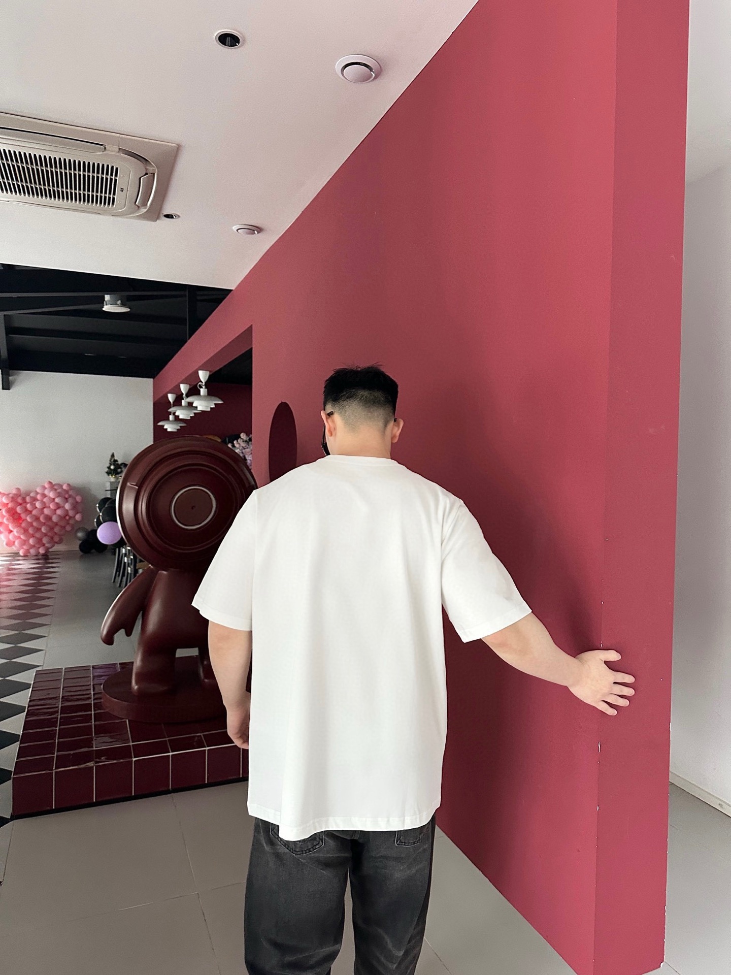         ACNE 新款字母印花双层重工短袖T桖 字母图案不管是