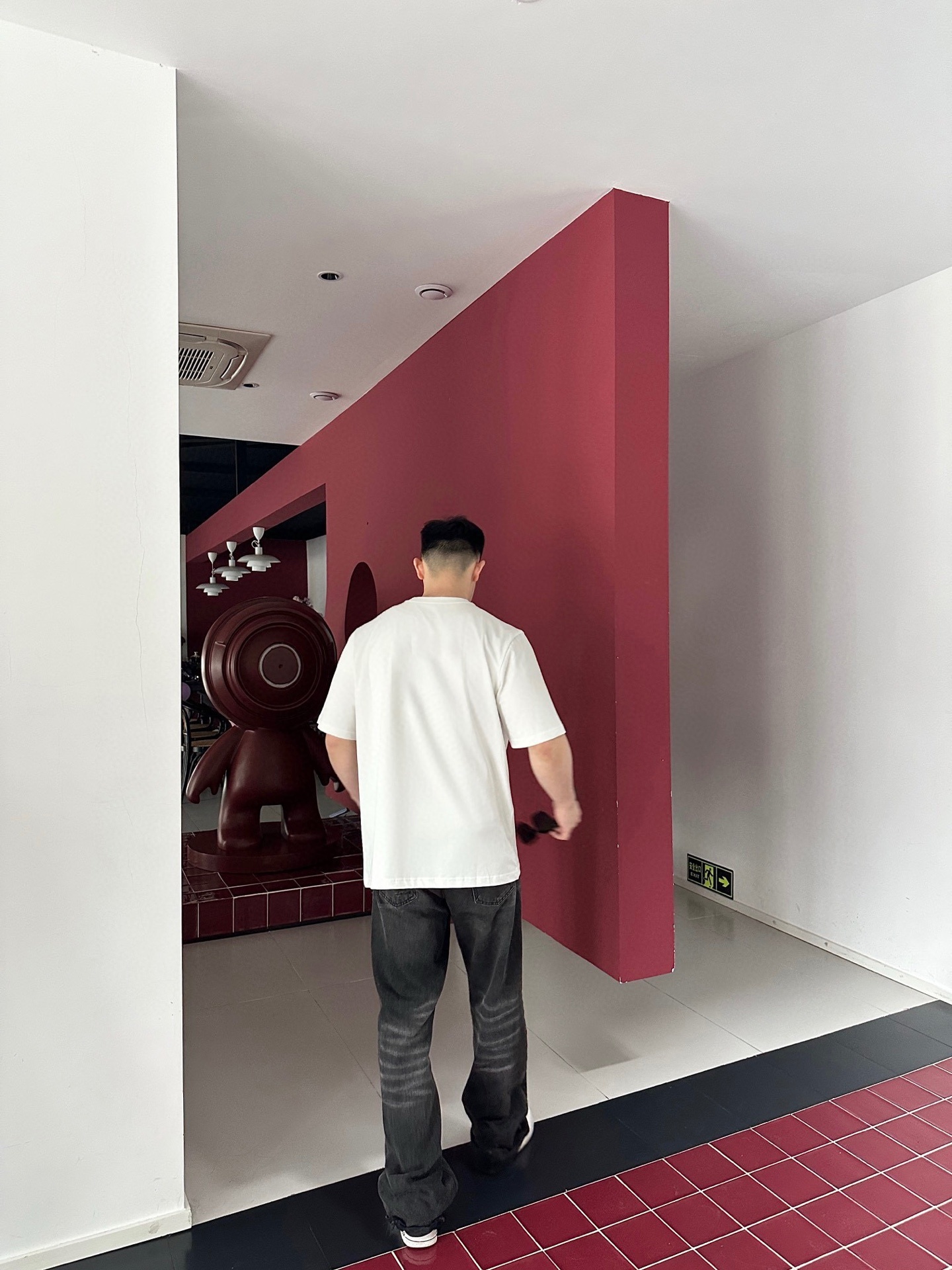         ACNE 新款字母印花双层重工短袖T桖 字母图案不管是