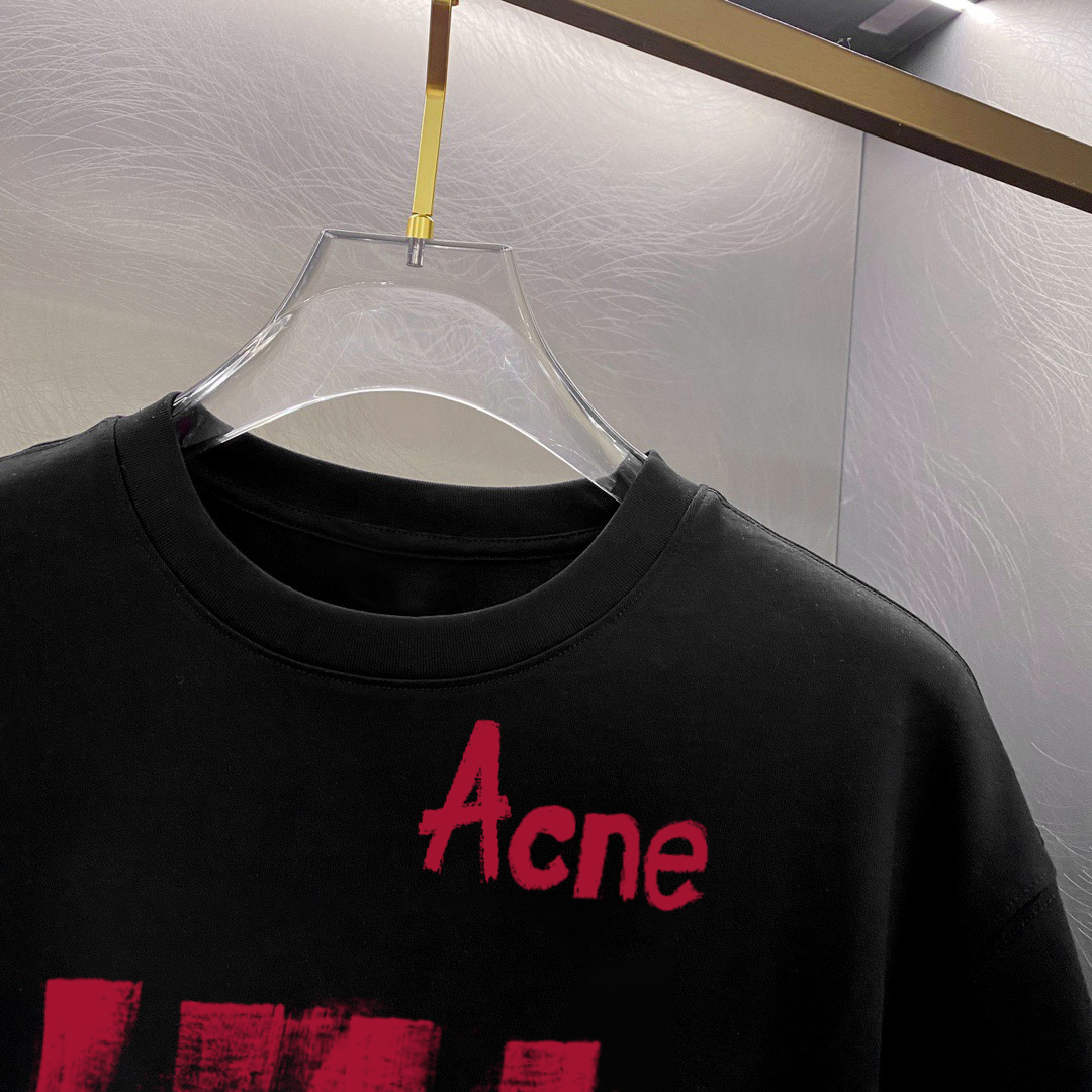 ￼ ￼ ￼ ￼ ￼ ￼ ￼ ￼￼        ACNE 新款字母印花双层重工短袖T桖  字母图案不管是