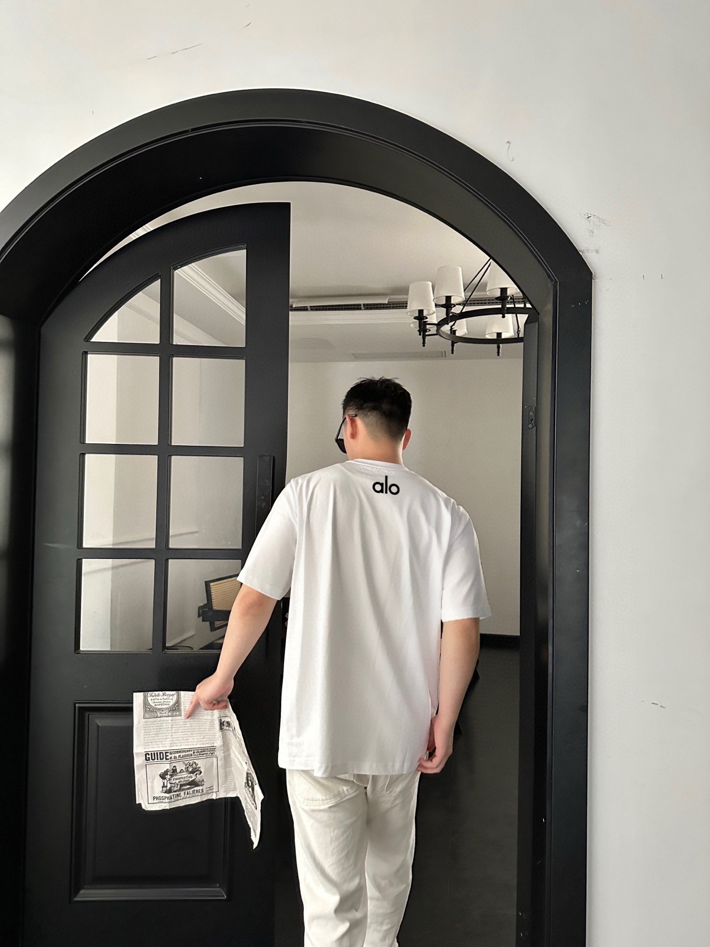         ALO 新款字母印花双层重工短袖T桖 字母图案不管是T