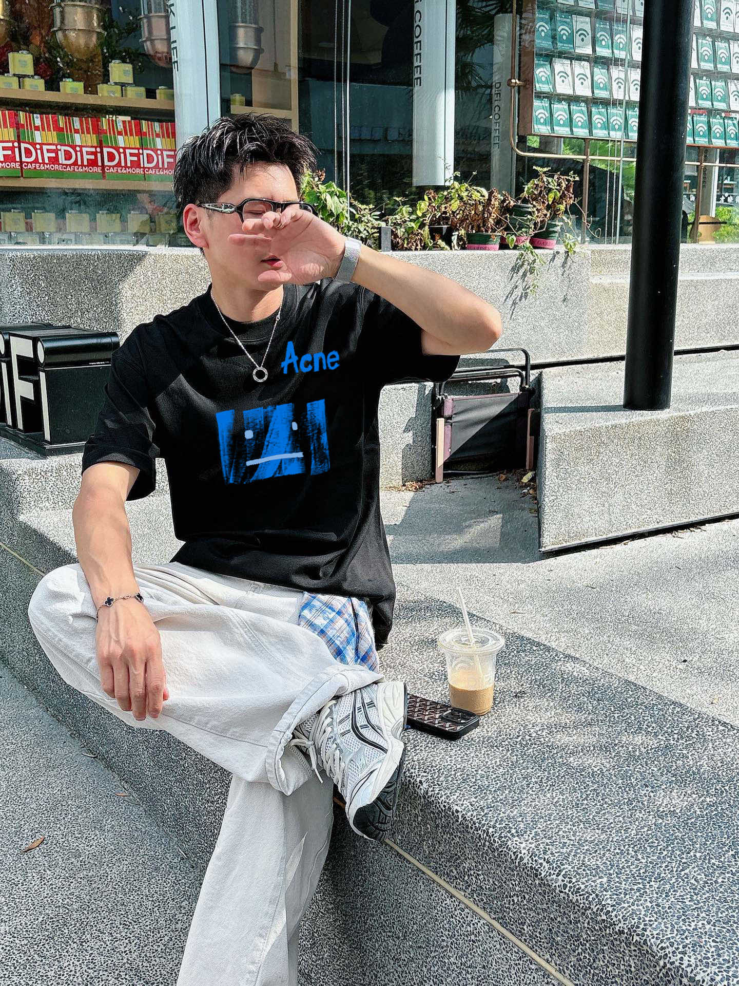  ACNE 新款字母印花双层重工短袖T桖  字母图案不管是T桖还是卫衣都是每年的爆款单品  前幅大面积印