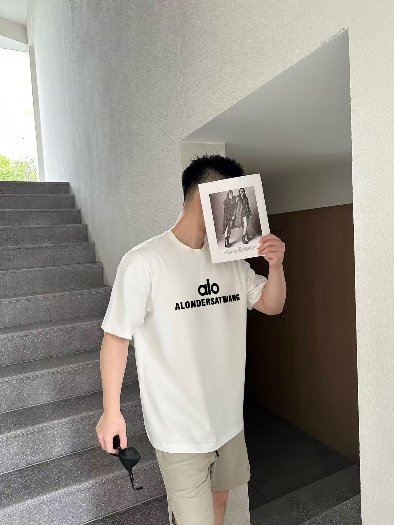 ￼ ￼ ￼ ￼ ￼ ALO 新款字母印花双层重工短袖T桖 字母图案不管是T桖还是卫衣都是每年的爆款单品 