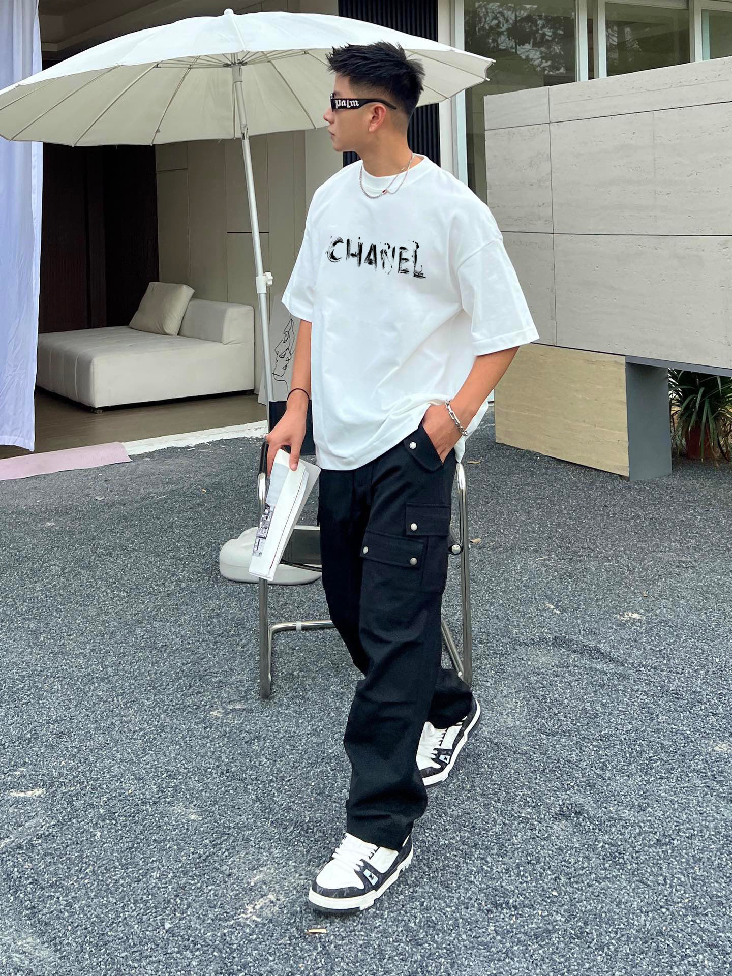 ￼ ￼ ￼ ￼ ￼ ￼ ￼ ￼ ￼￼ 香奈儿 新款字母印花双层重工短袖T桖 字母图案不管是T桖还是卫衣都