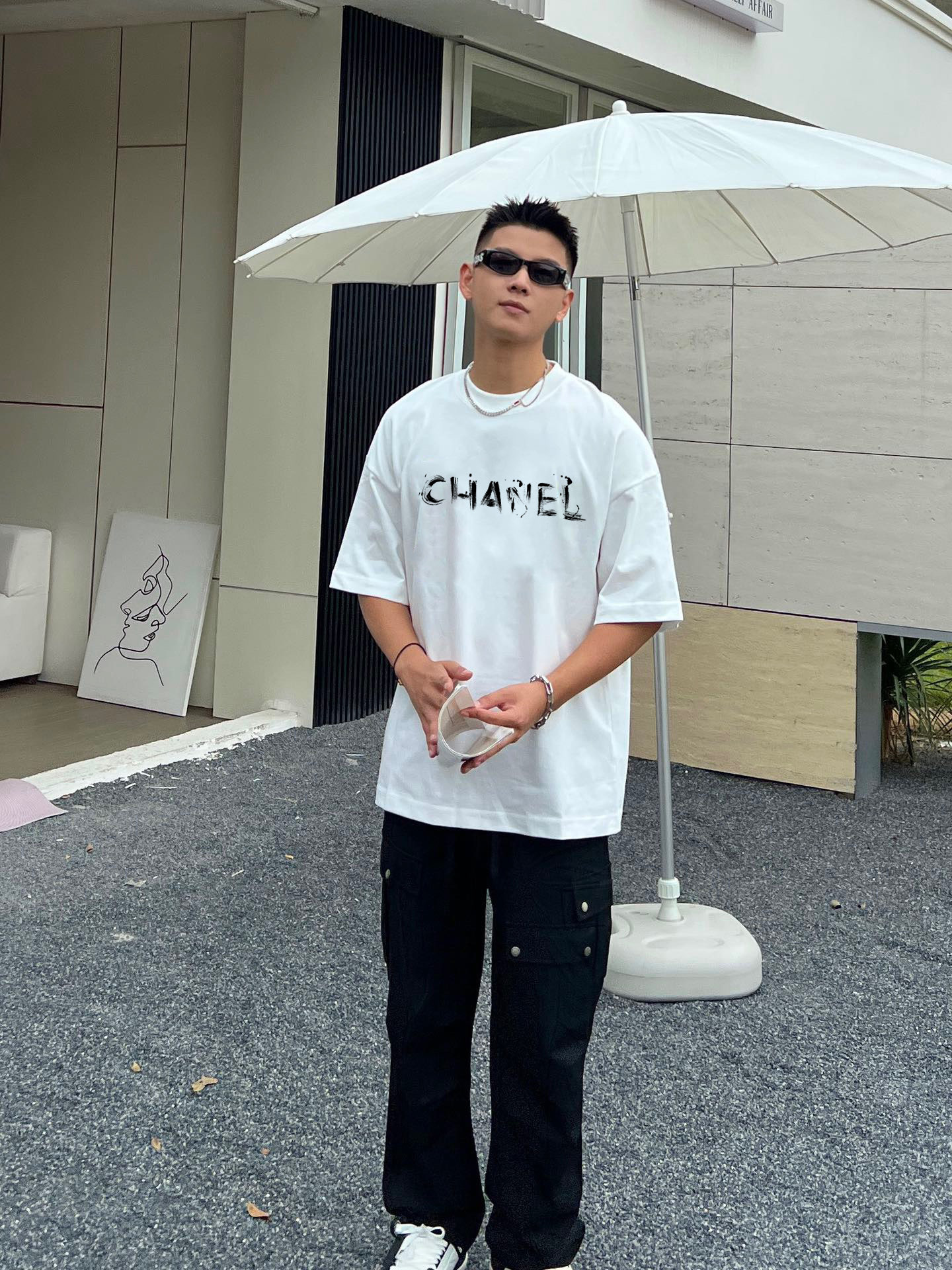 ￼ ￼ ￼ ￼ ￼ ￼ ￼ ￼ ￼￼ 香奈儿 新款字母印花双层重工短袖T桖 字母图案不管是T桖还是卫衣都