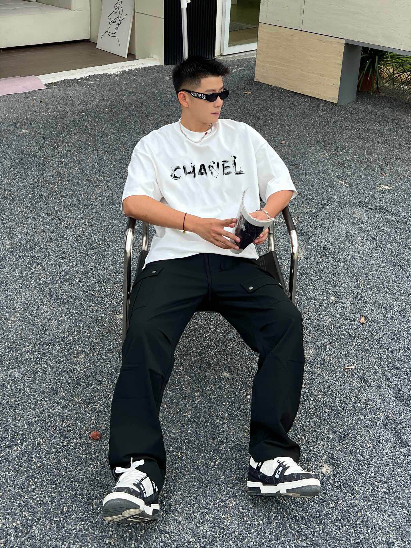 ￼ ￼ ￼ ￼ ￼ ￼ ￼ ￼ ￼￼ 香奈儿 新款字母印花双层重工短袖T桖 字母图案不管是T桖还是卫衣都