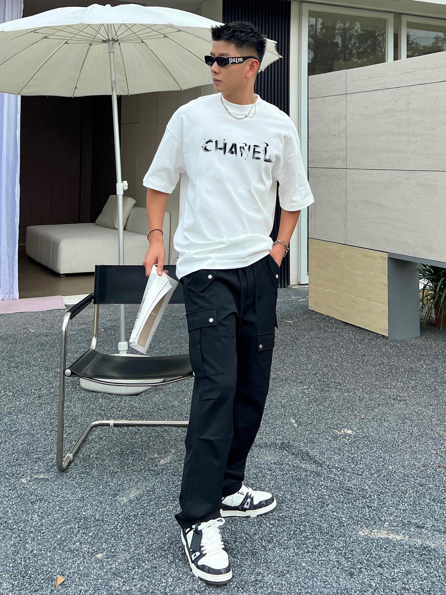 ￼ ￼ ￼ ￼ ￼ ￼ ￼ ￼ ￼￼ 香奈儿 新款字母印花双层重工短袖T桖 字母图案不管是T桖还是卫衣都