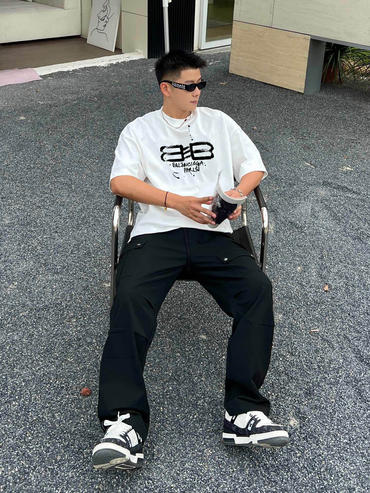 ￼ ￼ ￼ ￼ ￼ ￼ 巴黎世家 新款字母印花双层重工短袖T桖 字母图案不管是T桖还是卫衣都是每年的爆款