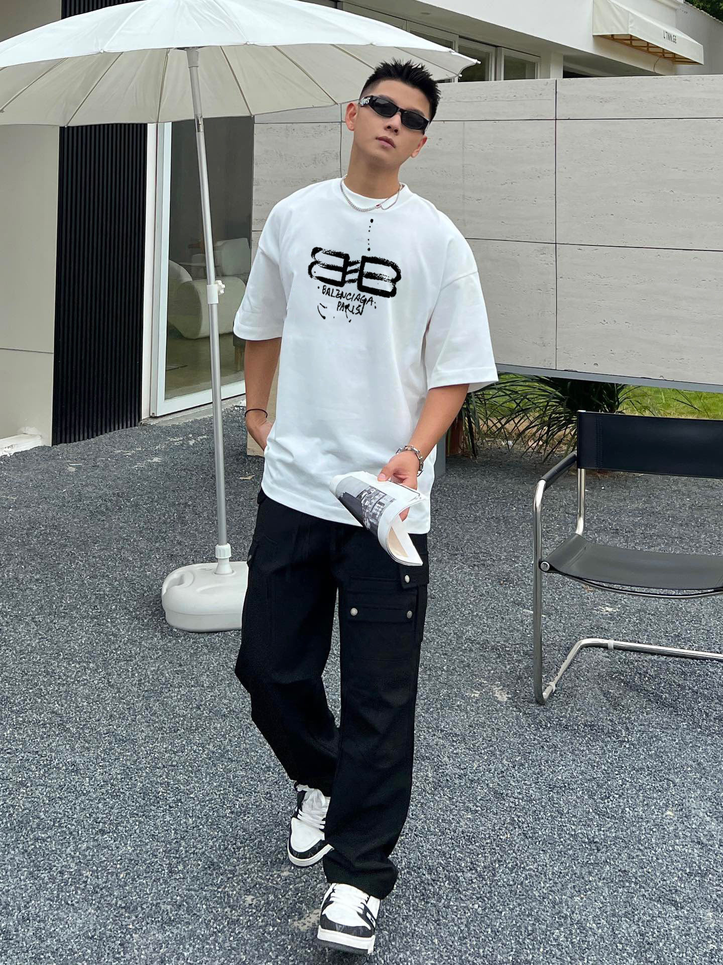 ￼ ￼ ￼ ￼ ￼ ￼ 巴黎世家 新款字母印花双层重工短袖T桖 字母图案不管是T桖还是卫衣都是每年的爆款