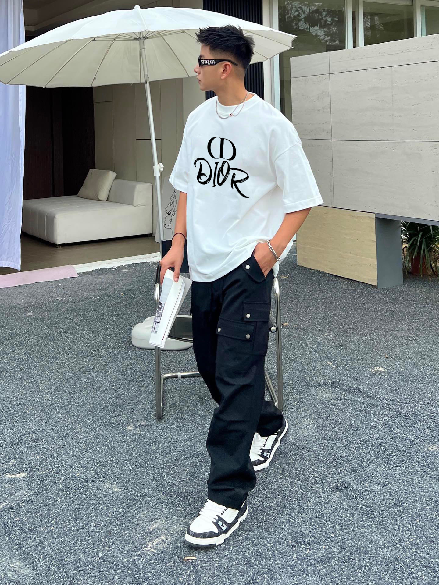 ￼ ￼ ￼ ￼ ￼ ￼ ￼ ￼ ￼ 迪奥 新款字母印花双层重工短袖T桖 字母图案不管是T桖还是卫衣都是每