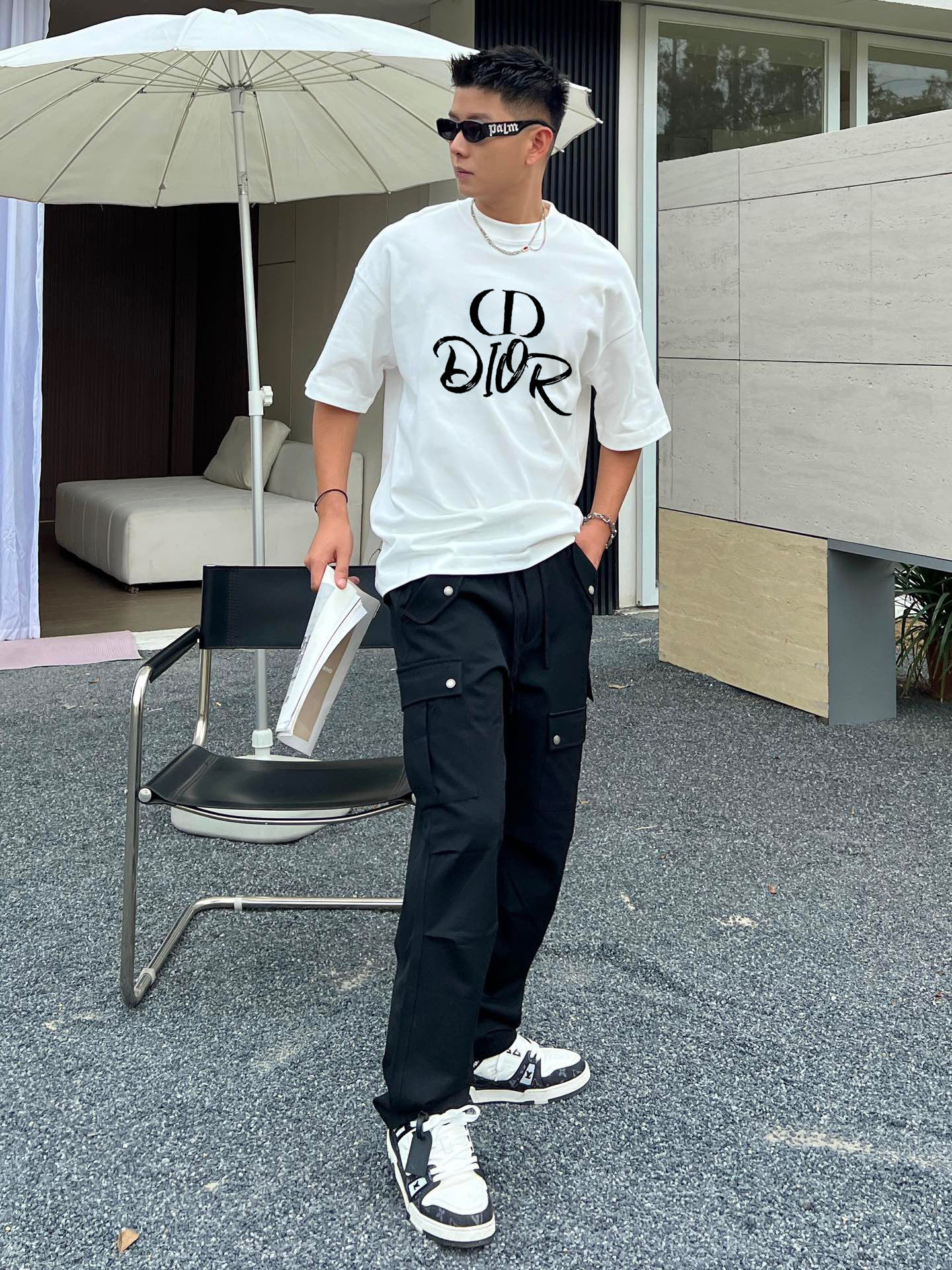 ￼ ￼ ￼ ￼ ￼ ￼ ￼ ￼ ￼ 迪奥 新款字母印花双层重工短袖T桖 字母图案不管是T桖还是卫衣都是每