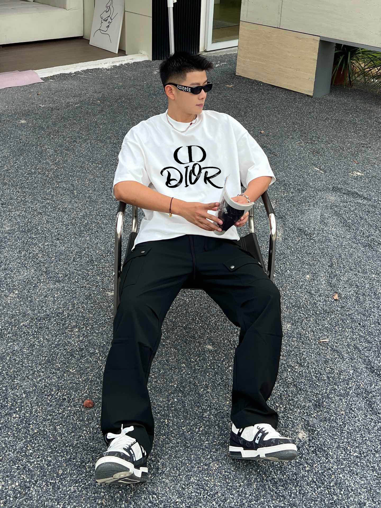 ￼ ￼ ￼ ￼ ￼ ￼ ￼ ￼ ￼ 迪奥 新款字母印花双层重工短袖T桖 字母图案不管是T桖还是卫衣都是每