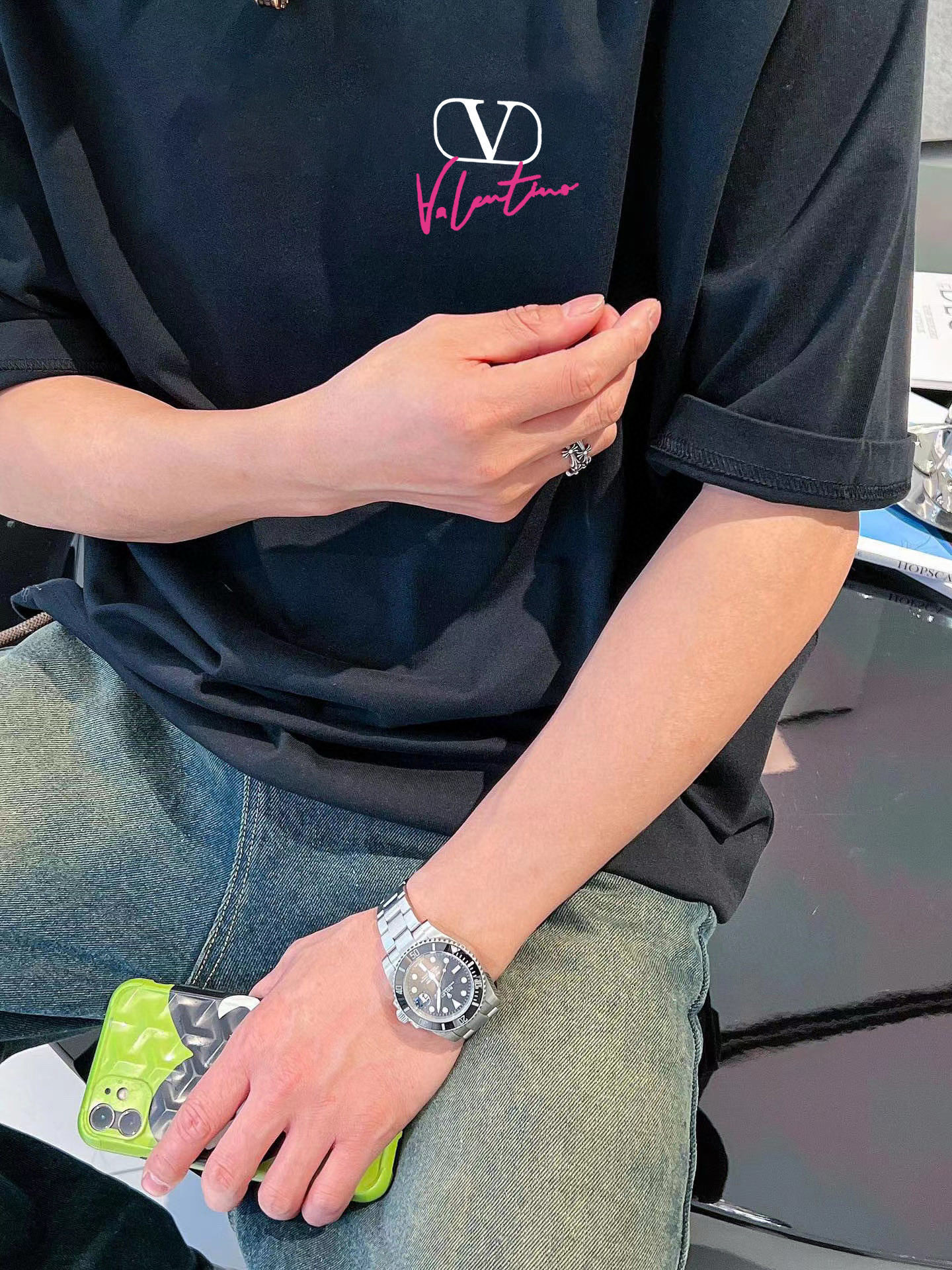 ￼ ￼ ￼ ￼ ￼ ￼ ￼ ￼ ￼￼ 华伦天奴 新款字母印花双层重工短袖T桖 字母图案不管是T桖还是卫衣