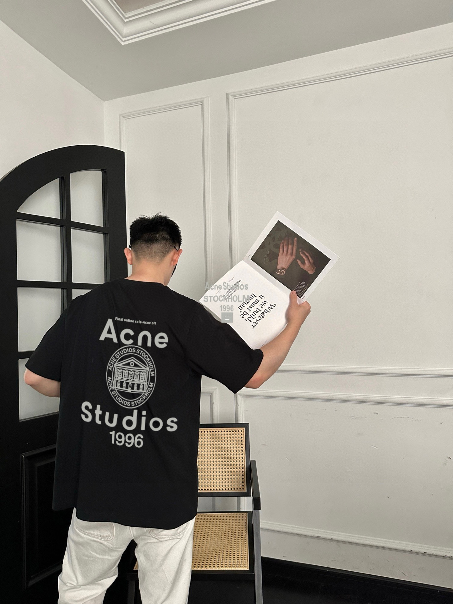 ￼ ￼ ￼ ￼ ￼ ￼ ￼ ￼ ￼￼ ACNE 新款字母印花双层重工短袖T桖 字母图案不管是T桖还是卫衣