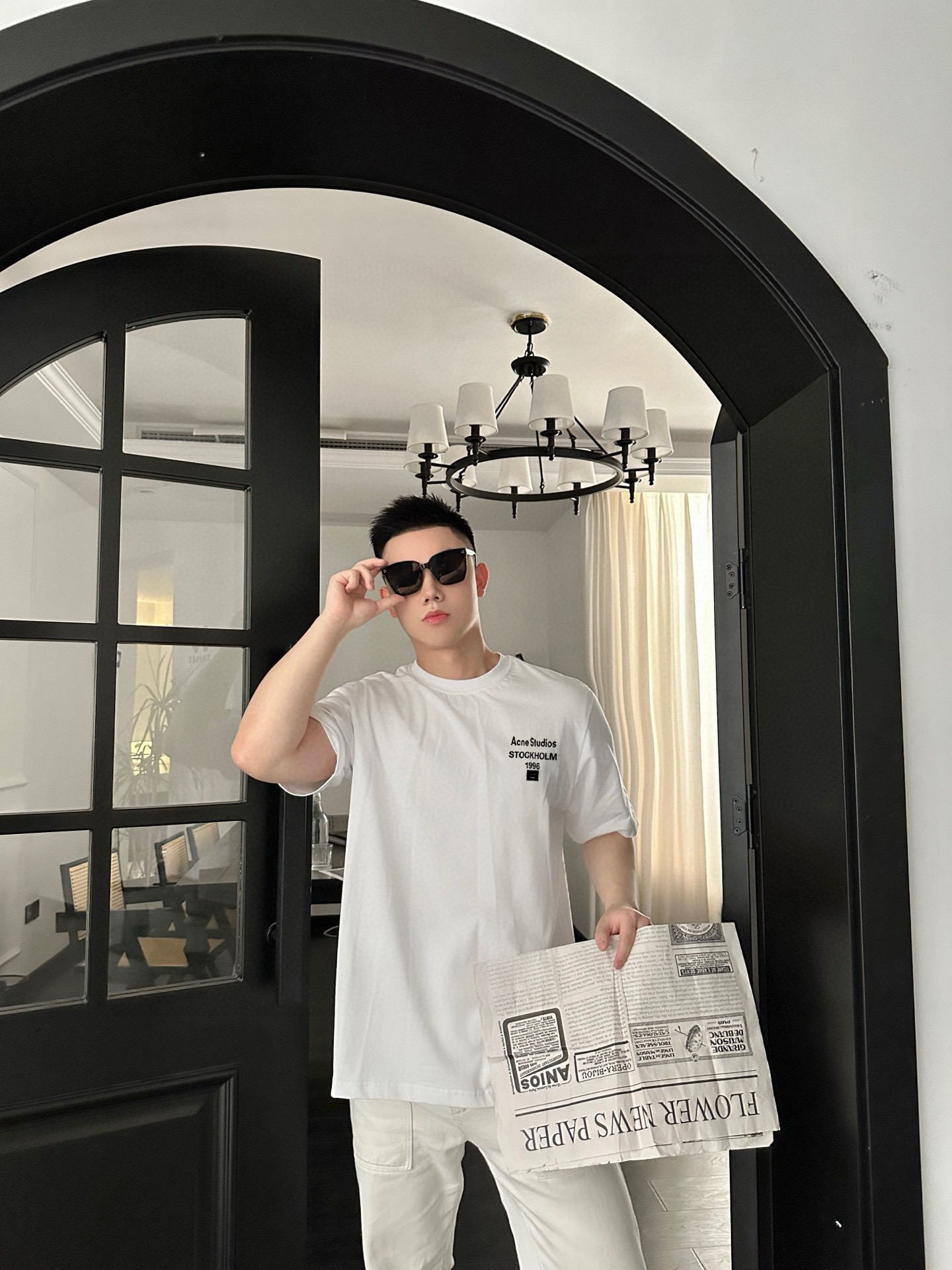 ￼ ￼ ￼ ￼ ￼ ￼ ￼ ￼ ￼￼ ACNE 新款字母印花双层重工短袖T桖 字母图案不管是T桖还是卫衣