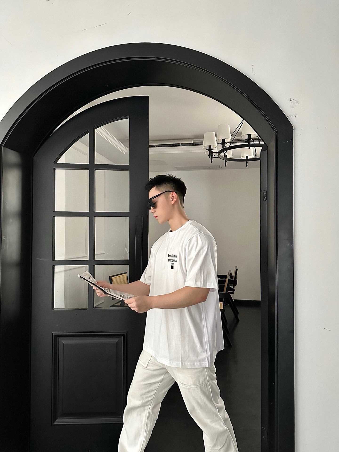 ￼ ￼ ￼ ￼ ￼ ￼ ￼ ￼ ￼￼ ACNE 新款字母印花双层重工短袖T桖 字母图案不管是T桖还是卫衣