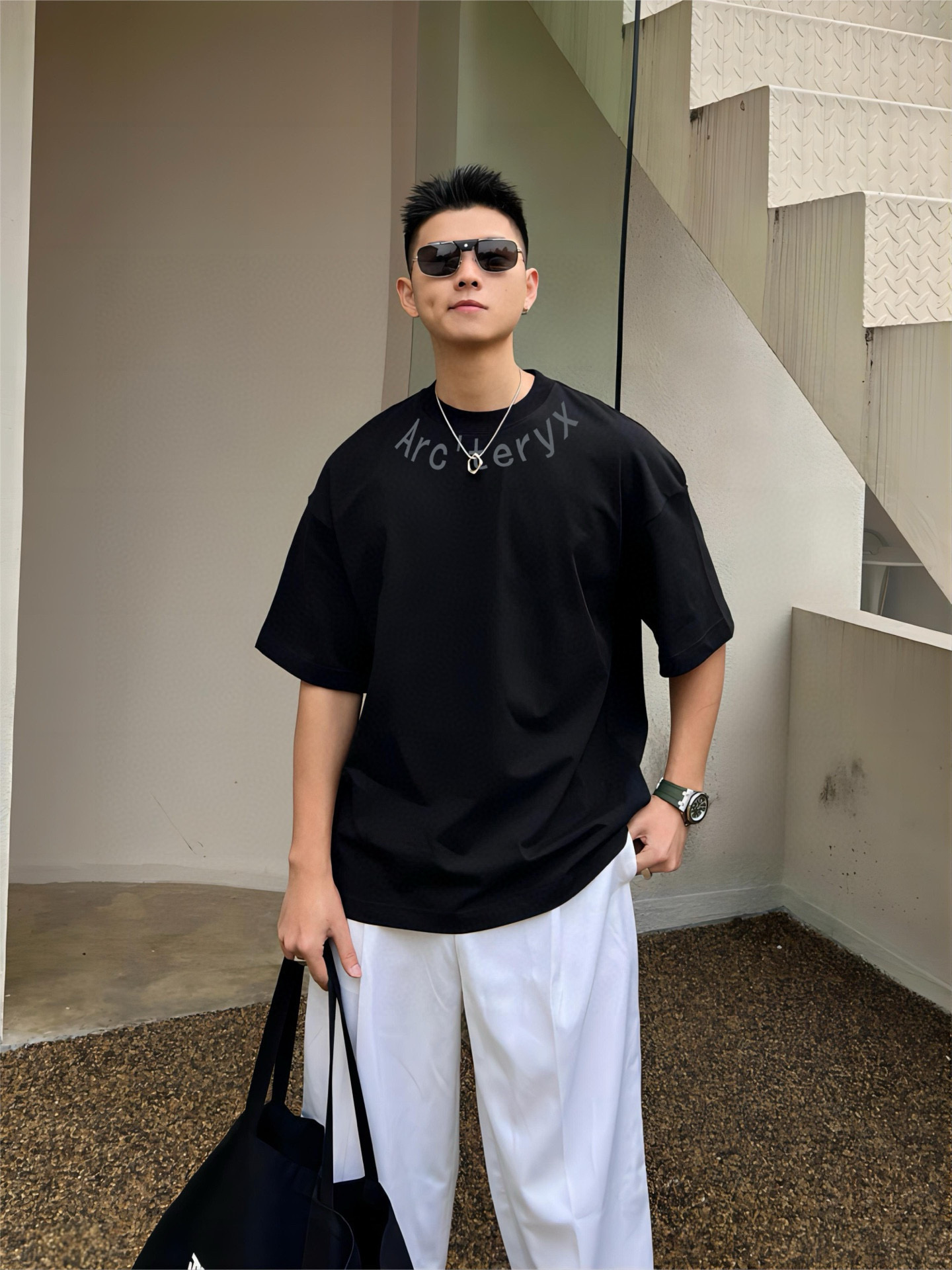 ￼ ￼ ￼ ￼ ￼ ￼ ￼ ￼ ￼￼ 始祖鸟 新款字母印花双层重工短袖T桖 字母图案不管是T桖还是卫衣都