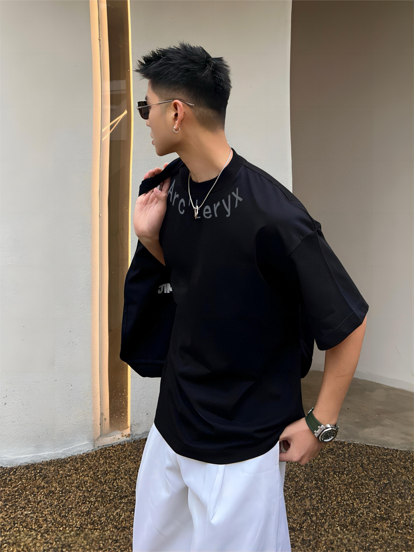 ￼ ￼ ￼ ￼ ￼ ￼ ￼ ￼ ￼￼ 始祖鸟 新款字母印花双层重工短袖T桖 字母图案不管是T桖还是卫衣都