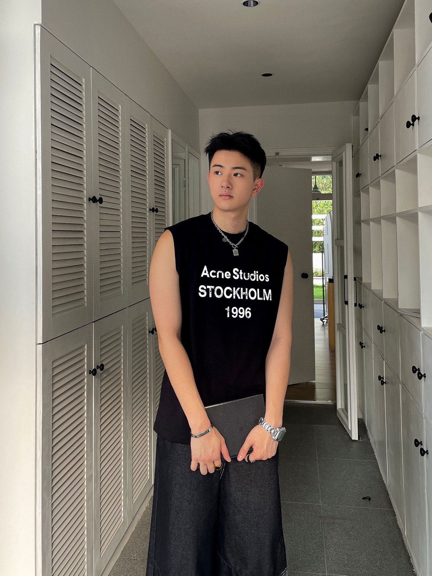ACNE 官网最新上架 背心夏日必备单品 很显身材的一款 重工印花图案 简约大气 M-XXL （下单提供