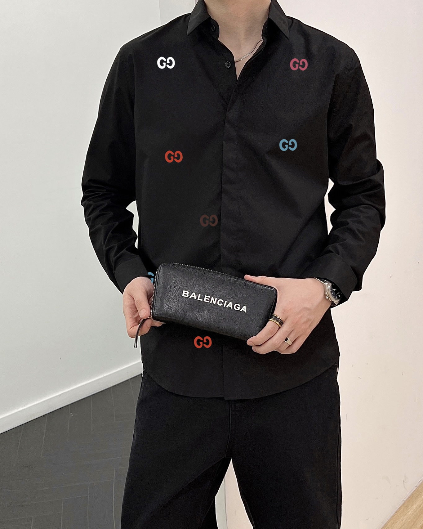 酷奇 最新款男士必备款长袖衬衫，100%天然棉，舒服透气，原单狠货，原版面料，柔软舒适，上身高端又奢华，