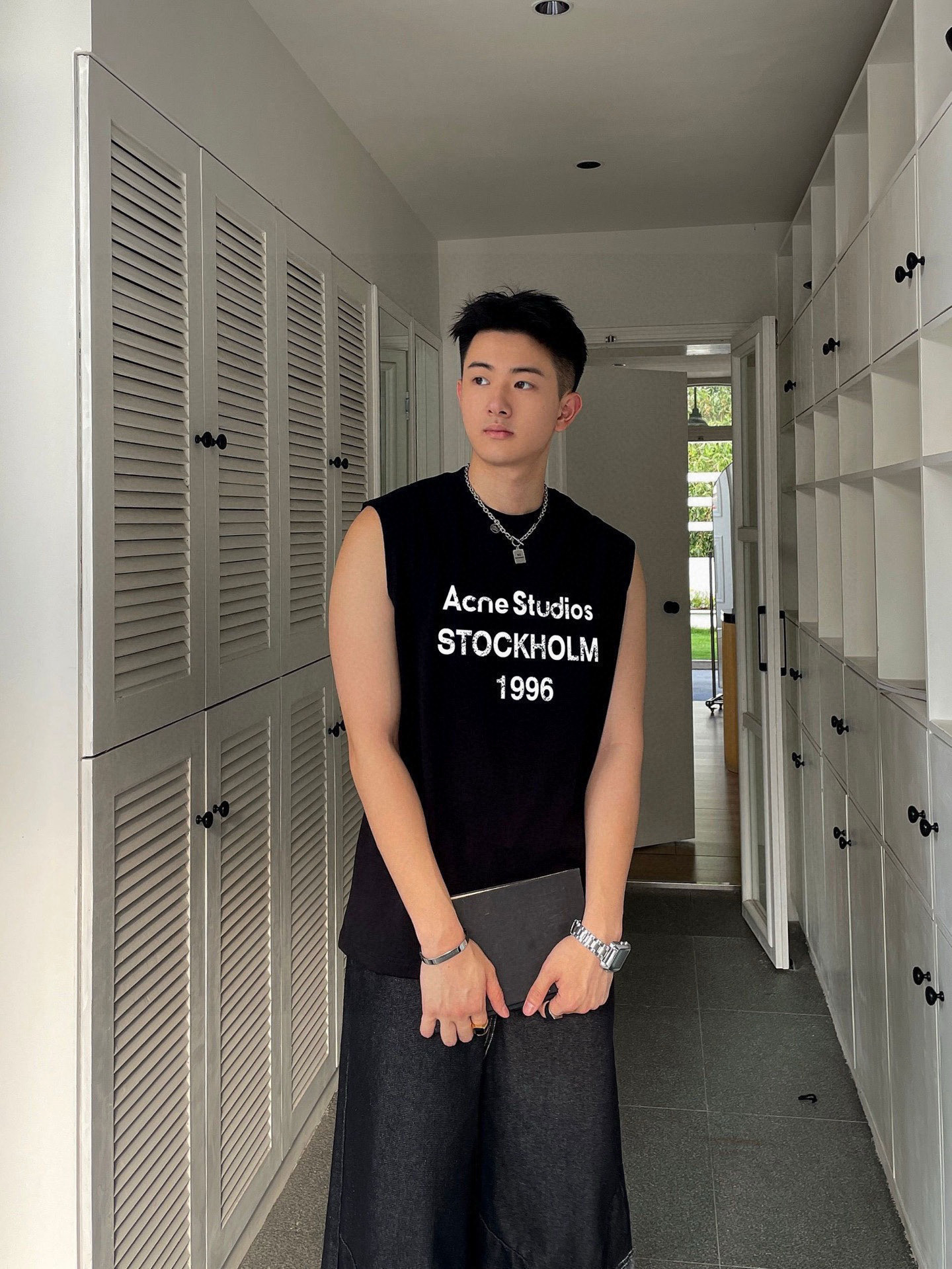 ACNE 官网最新上架 背心夏日必备单品 很显身材的一款 重工印花图案 简约大气 M-XXL （下单提供