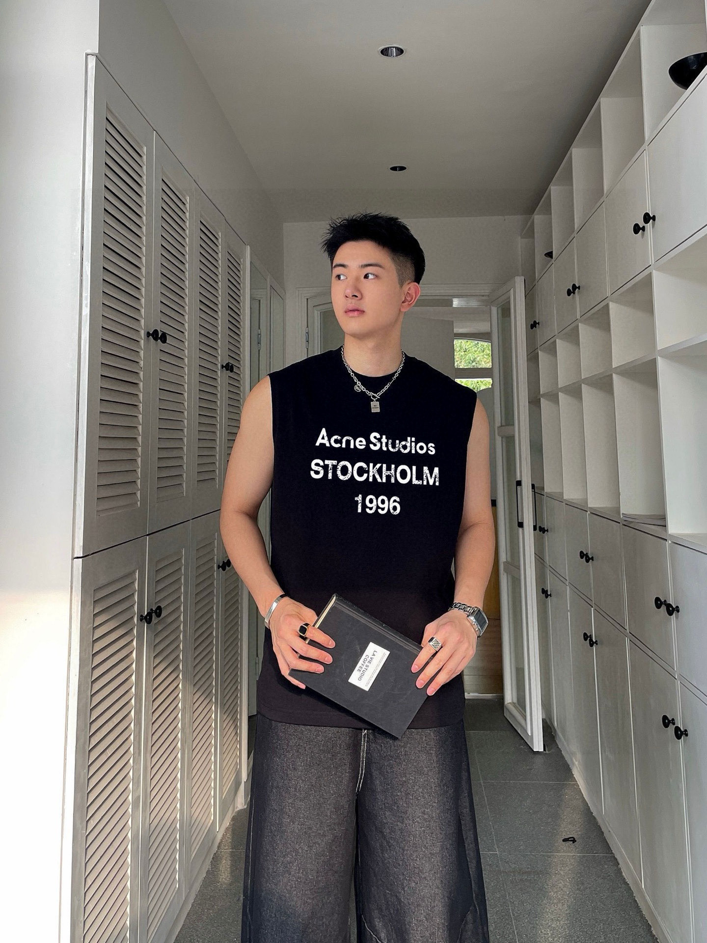 ACNE 官网最新上架 背心夏日必备单品 很显身材的一款 重工印花图案 简约大气 M-XXL （下单提供