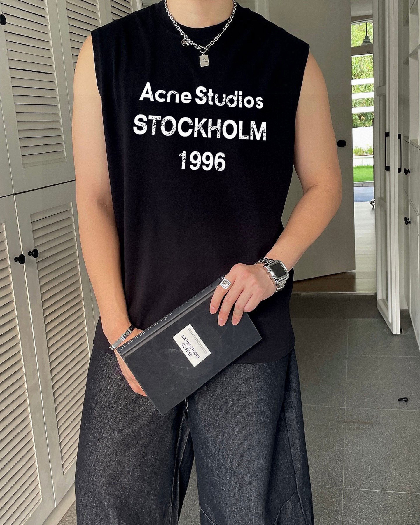 ACNE 官网最新上架 背心夏日必备单品 很显身材的一款 重工印花图案 简约大气 M-XXL （下单提供