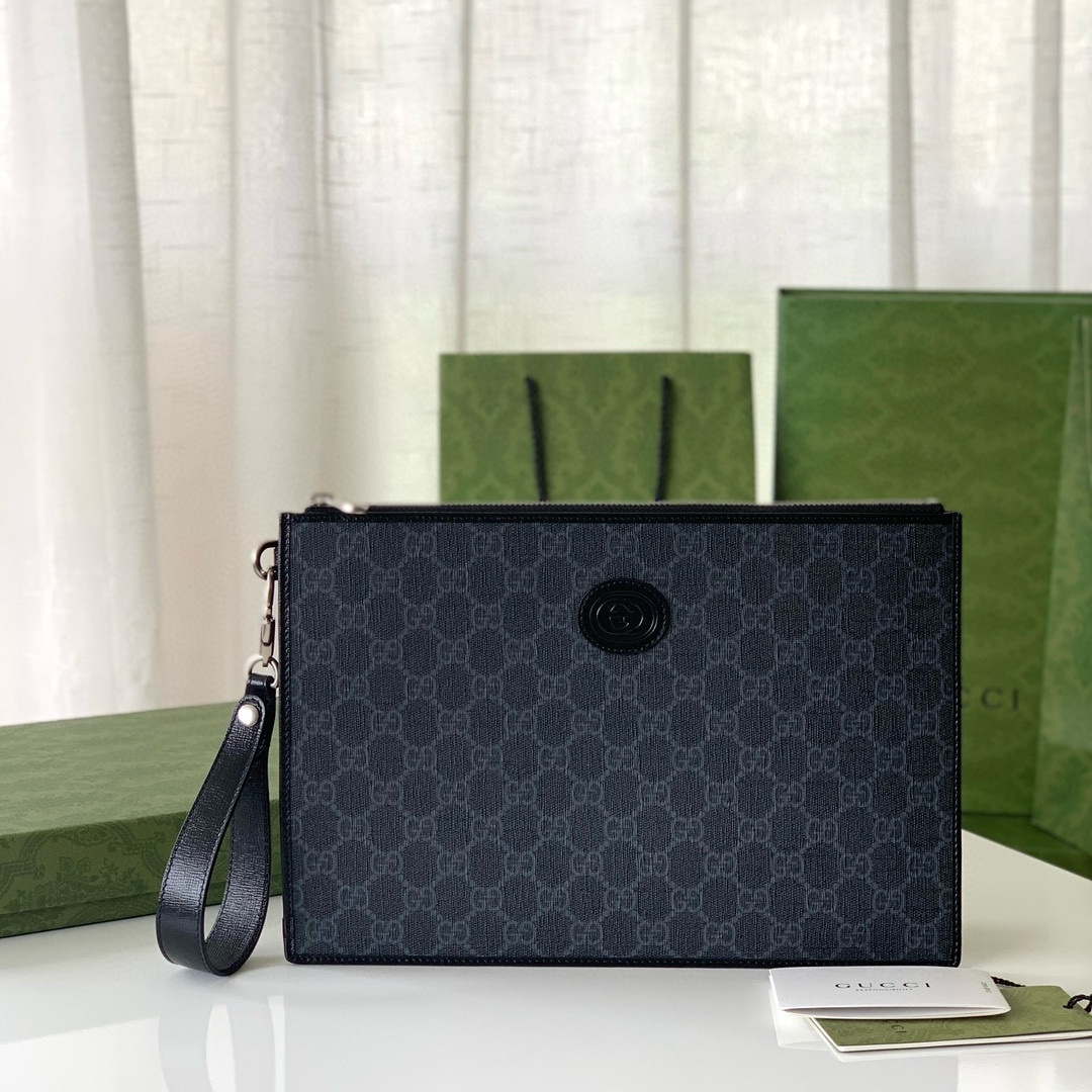 NO:204849,Genuine grade [box packaging] interlocking double G clutch, oval interlocking double G leather sign, black GG with black leather piping, model number 672953g PVC, size 30.5xX21X1.5～[rose][rose], GUCCI [original leather], gucci, handbag19860909正品级【盒子包装】互扣式双G手拿包,椭圆形互扣式双G皮革标牌,黑色GG 搭配黑色皮革滚边,款号672953克PVC,尺寸30.5xX21X1.5～[玫瑰][玫瑰],GUCCI【原厂皮】,gucci,handbag,Bag
