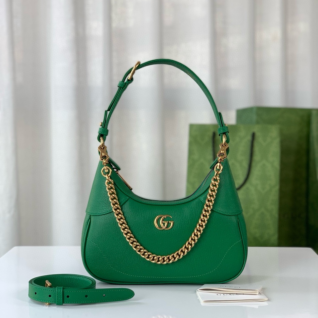 NO:204802,Genuine grade Aphrodite series small crescent-shaped shoulder bag, green original goatskin with gold tones, adjustable leather shoulder straps and removable chain straps, model number 731817 green leather, size 25X19X7~[rose][rose], GUCCI [original leather], gucci, backpacks, sheepskin19860909正品级 Aphrodite系列小号新月造型肩背包,绿色原厂山羊皮搭配金色调配件,可调节皮肩带和可拆卸链带,款号731817绿皮,尺寸25X19X7～[玫瑰][玫瑰],GUCCI【原厂皮】,gucci,backpacks,sheepskin,Bag