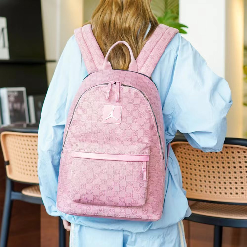 Air Jordan Backpack Checkerboard Print Travel Gym Bag Shoulder Bag Pink 1 Air Jordan Backpack Checkerboard Print Travel Gym Bag Shoulder Bag Pink