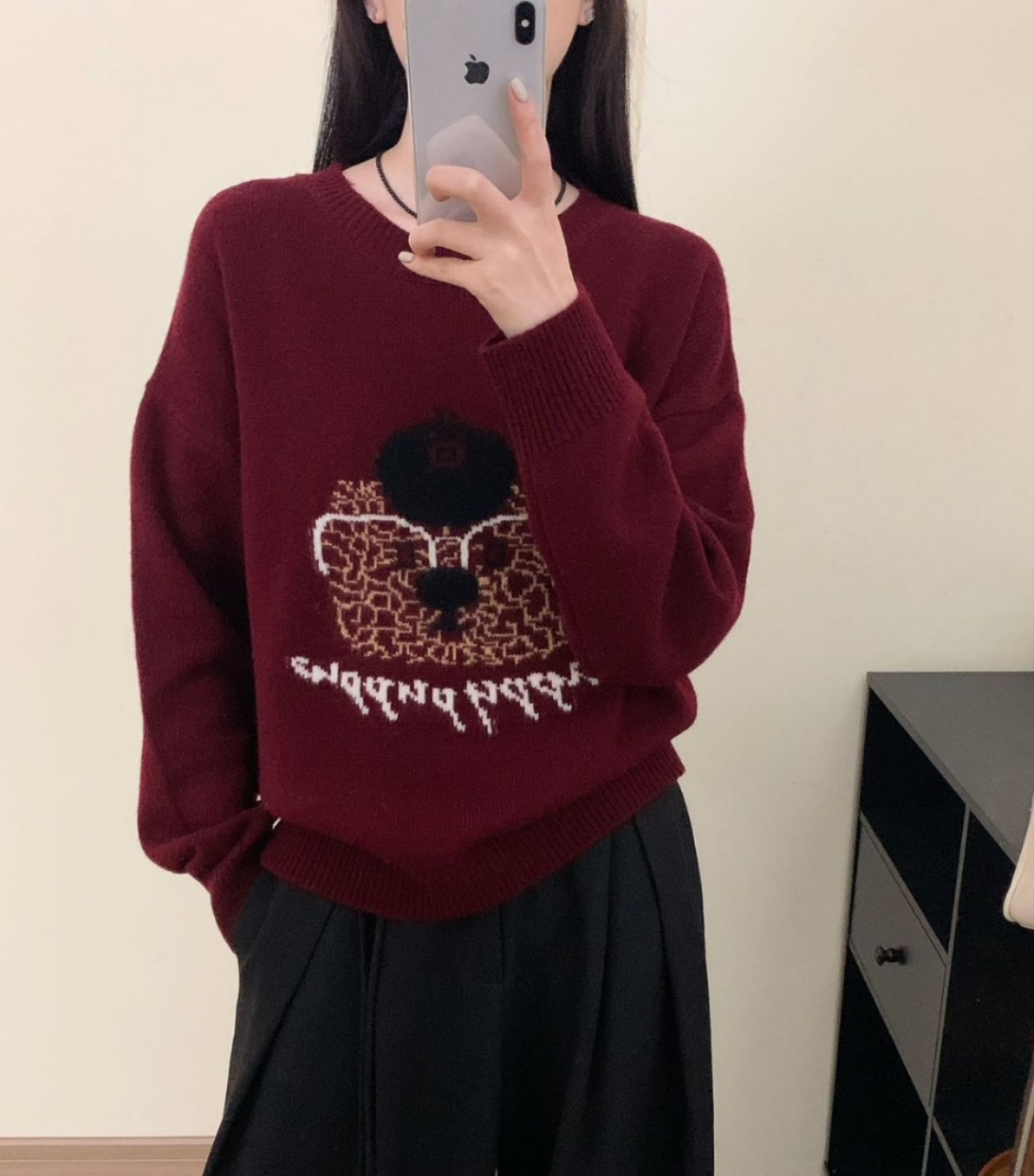 High-End Women’s Clothing Packaged with Wool Shirt and Sweater, Cartoon Bear 2024 - 图片 2